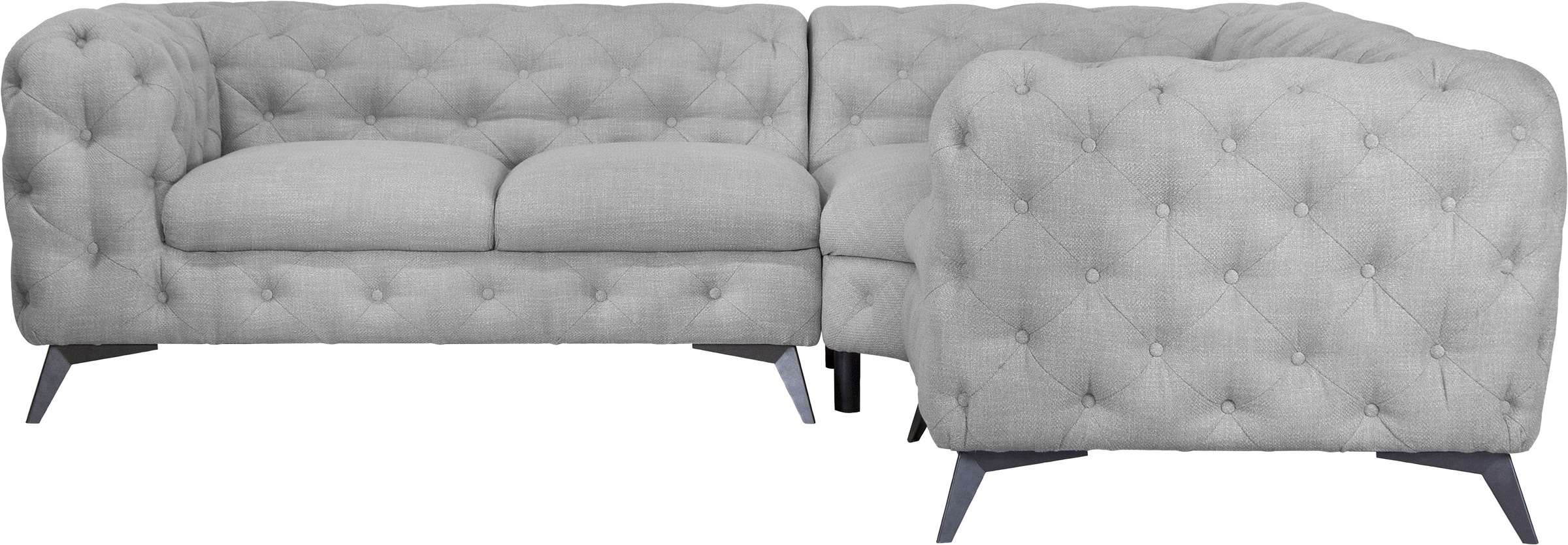 Leonique Chesterfield-Sofa »Ecksofa GLYNIS L-Form mit Wellenunterfederung, günstig online kaufen