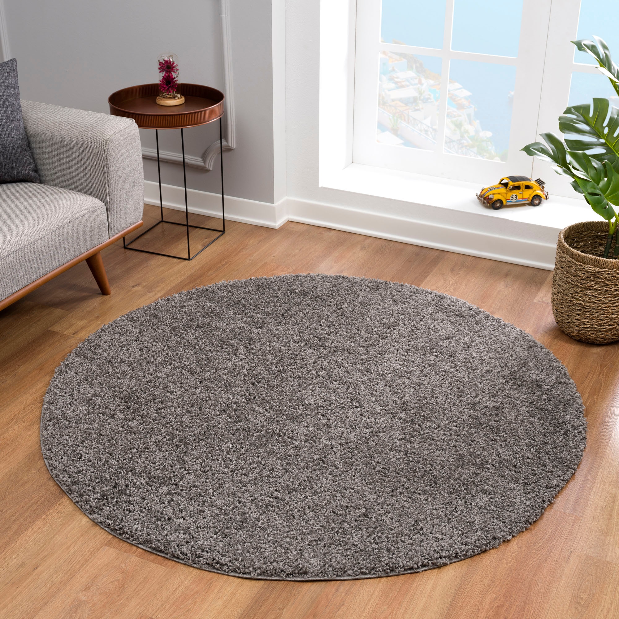 Sanat Hochflor-Teppich »LOCA«, rund, 30 mm Höhe, Wohnzimmer, Langflor, Shaggy, Schlafzimmer