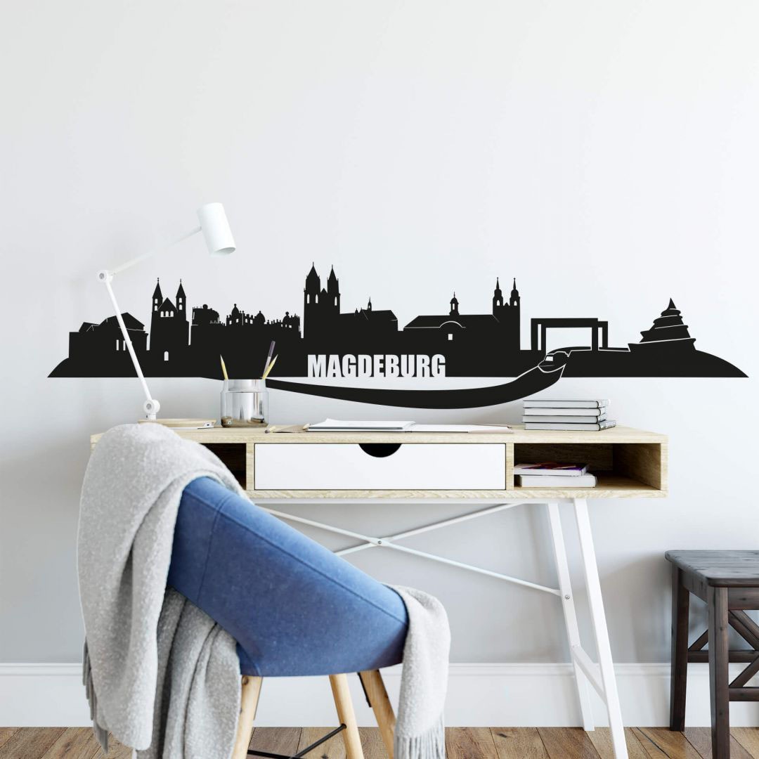 Wall-Art Wandtattoo »Stadt Skyline Magdeburg 120cm«, (1 St.), selbstklebend günstig online kaufen