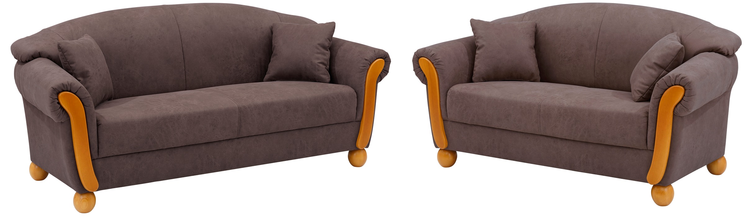 3-Sitzer HOME AFFAIRE "Milano", braun, B:190cm H:83cm T:81cm, Sofas, 3-Sitzer, 2-Sitzer und 3-Sitzer, incl. Zierkissen