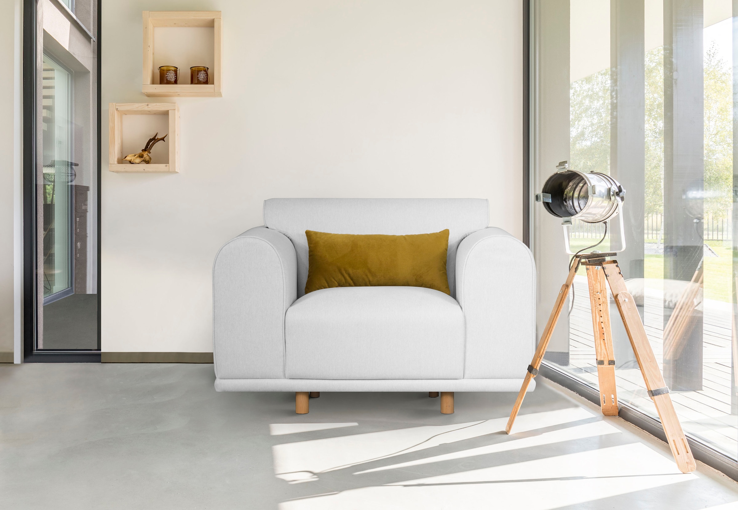 andas Loveseat »Maroon Sessel«, in skandinavischem Design, mit losem Kissen günstig online kaufen