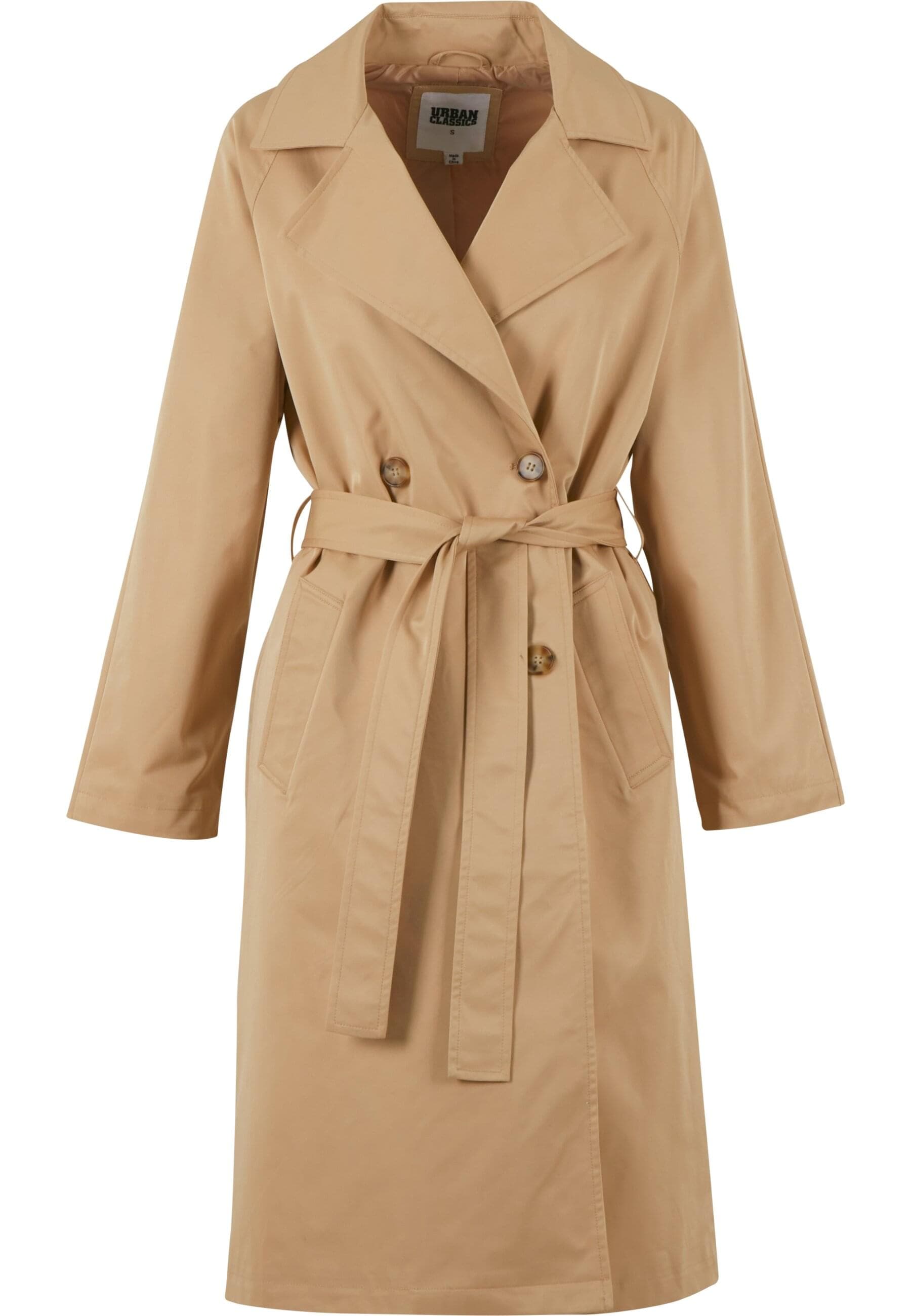 URBAN CLASSICS Winterjacke »Urban Classics Ladies Trenchcoat« 1 Stk. tlg. ohne Kapuze