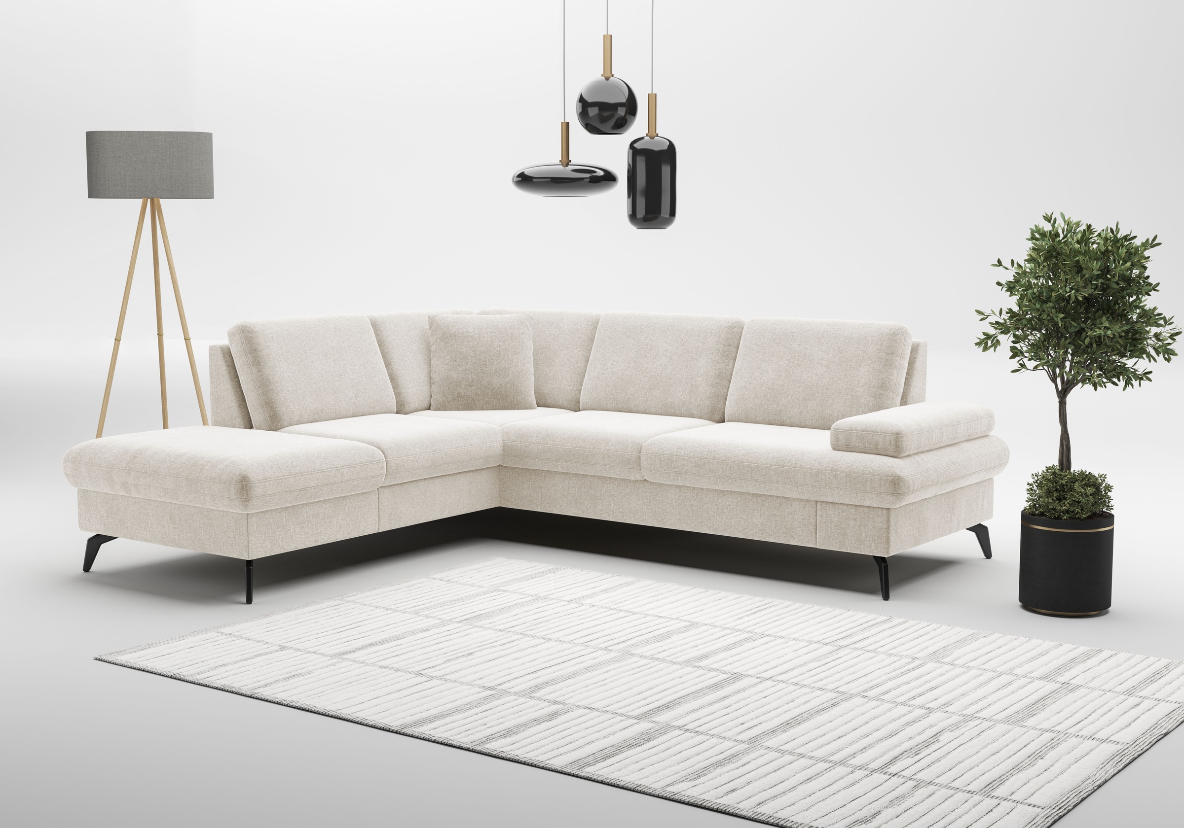 sit&more Ecksofa »Morris Jubi L-Form, B: 238 cm«, mit Armteilfunktion & 1 Zierkissen, optional Bettfunktion