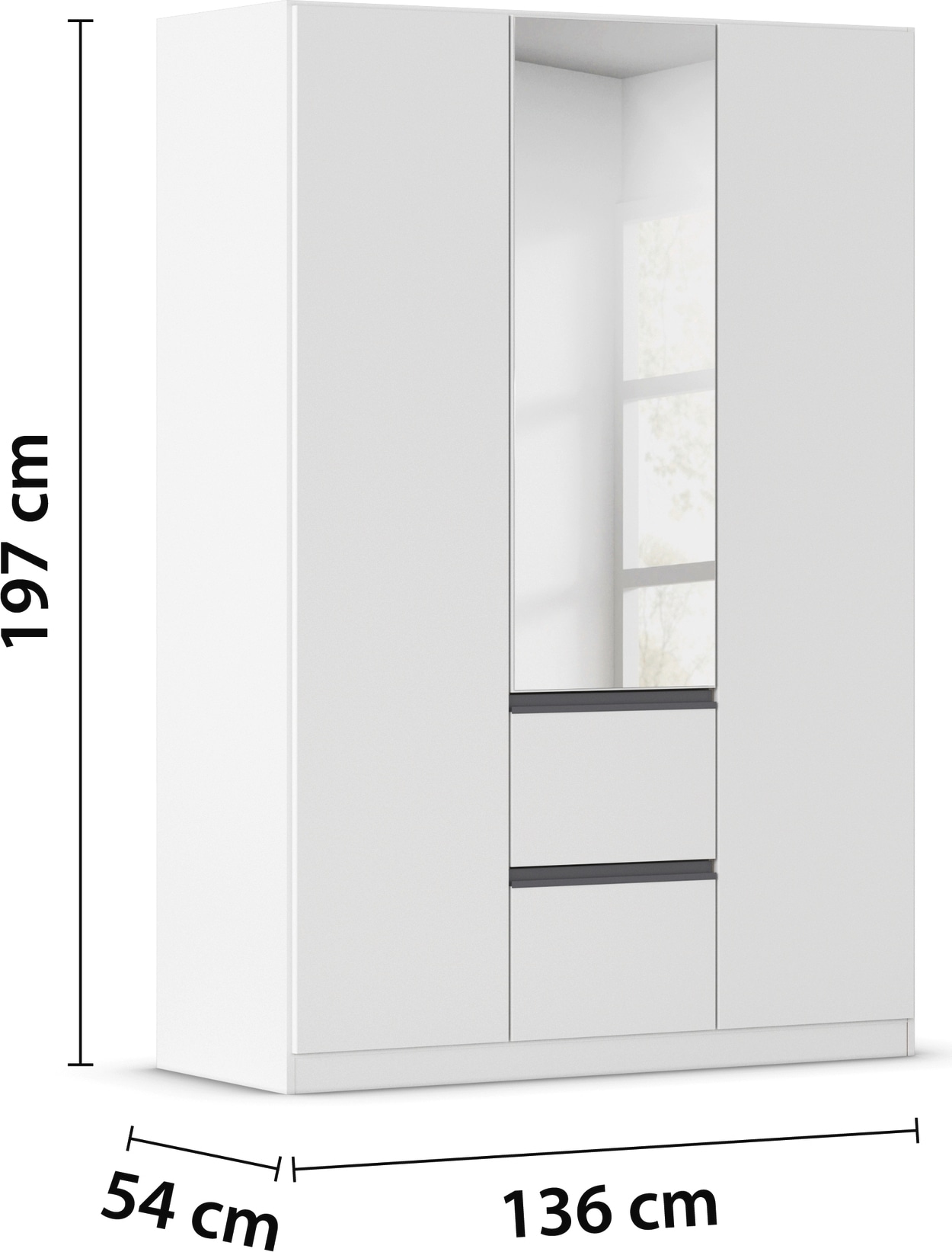 rauch Drehtürenschrank »Kleiderschrank Schrank Garderobe Wäscheschrank BRISTOL in 2 Breiten«, grifflose Front mit Push-to-Open Funktion in 2 Breiten MADE IN GERMANY
