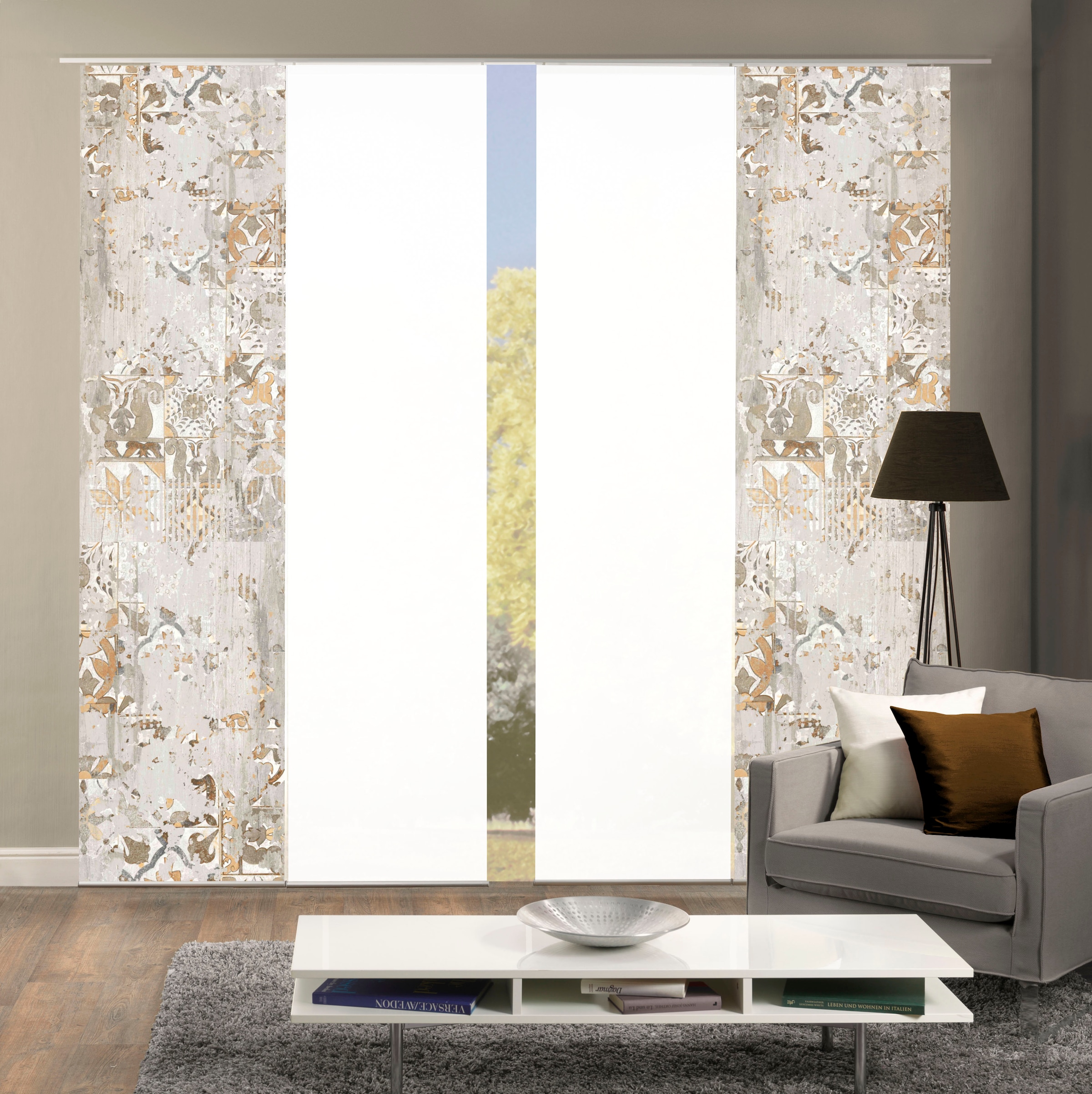 HOME WOHNIDEEN Schiebegardine »HOLNY 4er SET« Paneelwagen 4 Stk. tlg. Schie günstig online kaufen