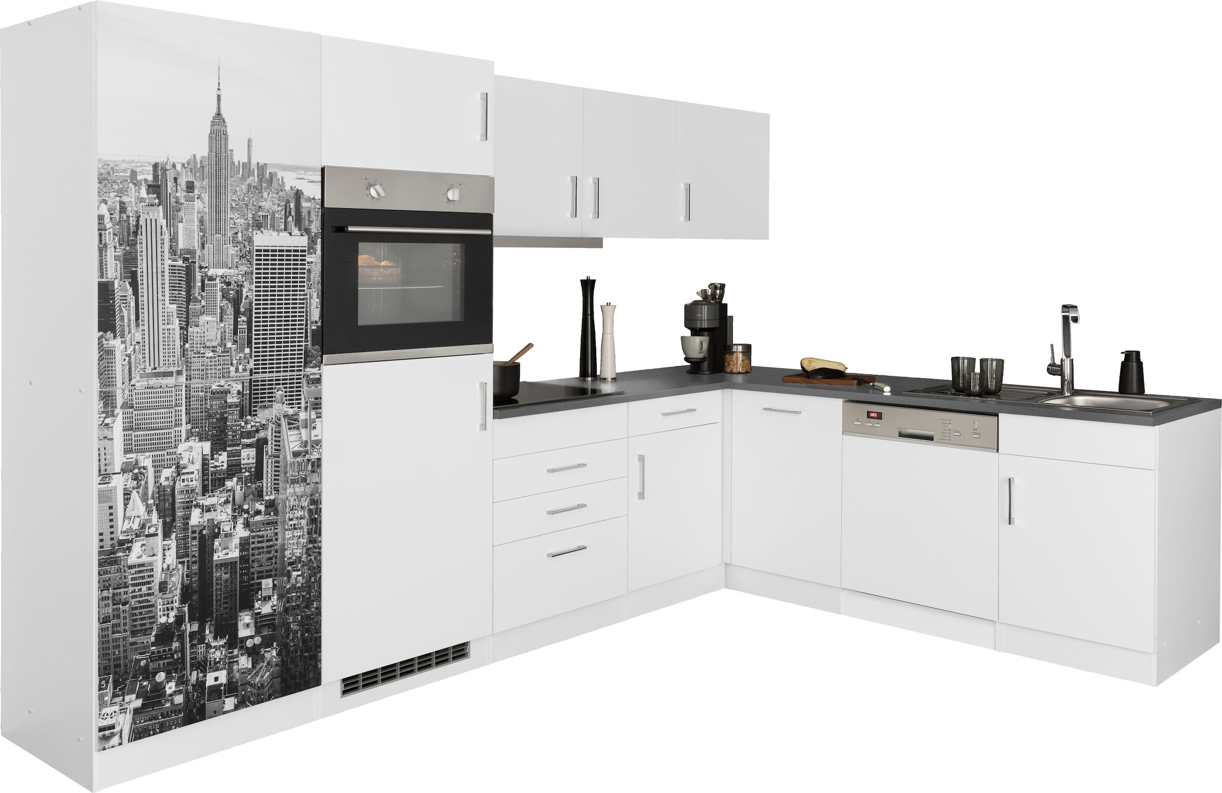 HELD MÖBEL Winkelküche »Paris«, Stellbreite 290/220 cm, wahlweise mit Induk günstig online kaufen