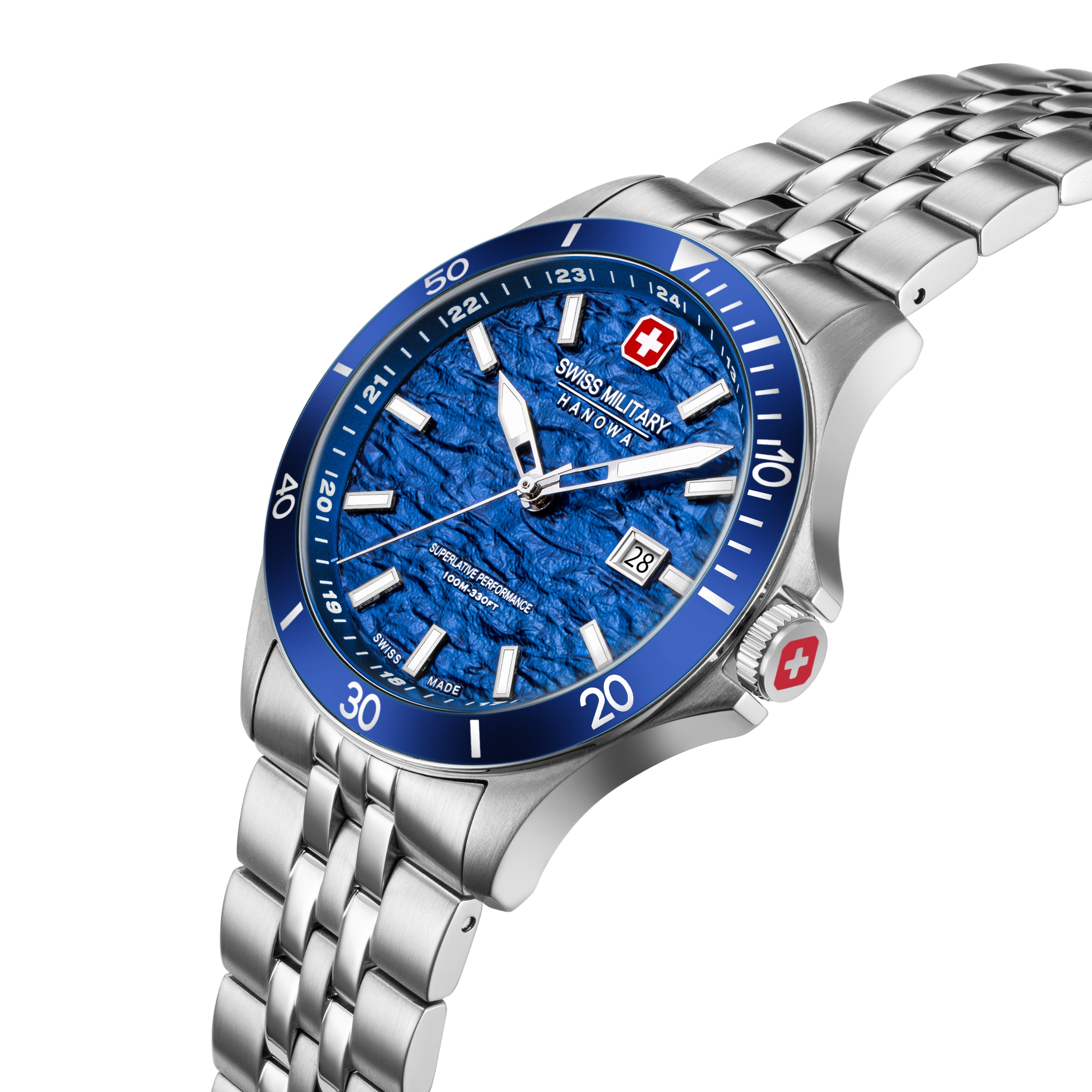 Swiss Military Hanowa Quarzuhr »Flagship Elements« Armbanduhr, Herrenuhr, Swiss Made, Edelstahlarmband, analog, Tag