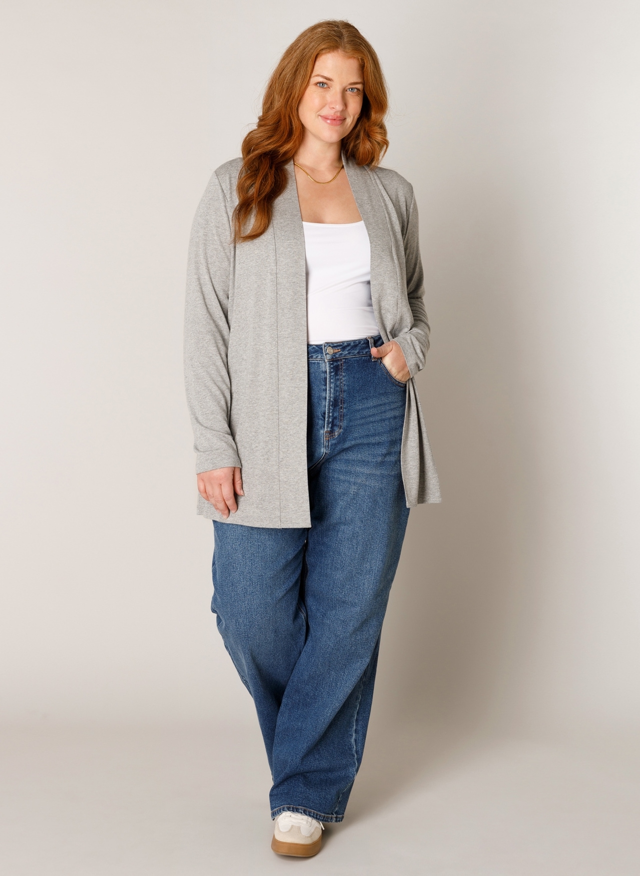 Base Level Curvy Strickjacke »Ayla« offen, ohne Verschluss