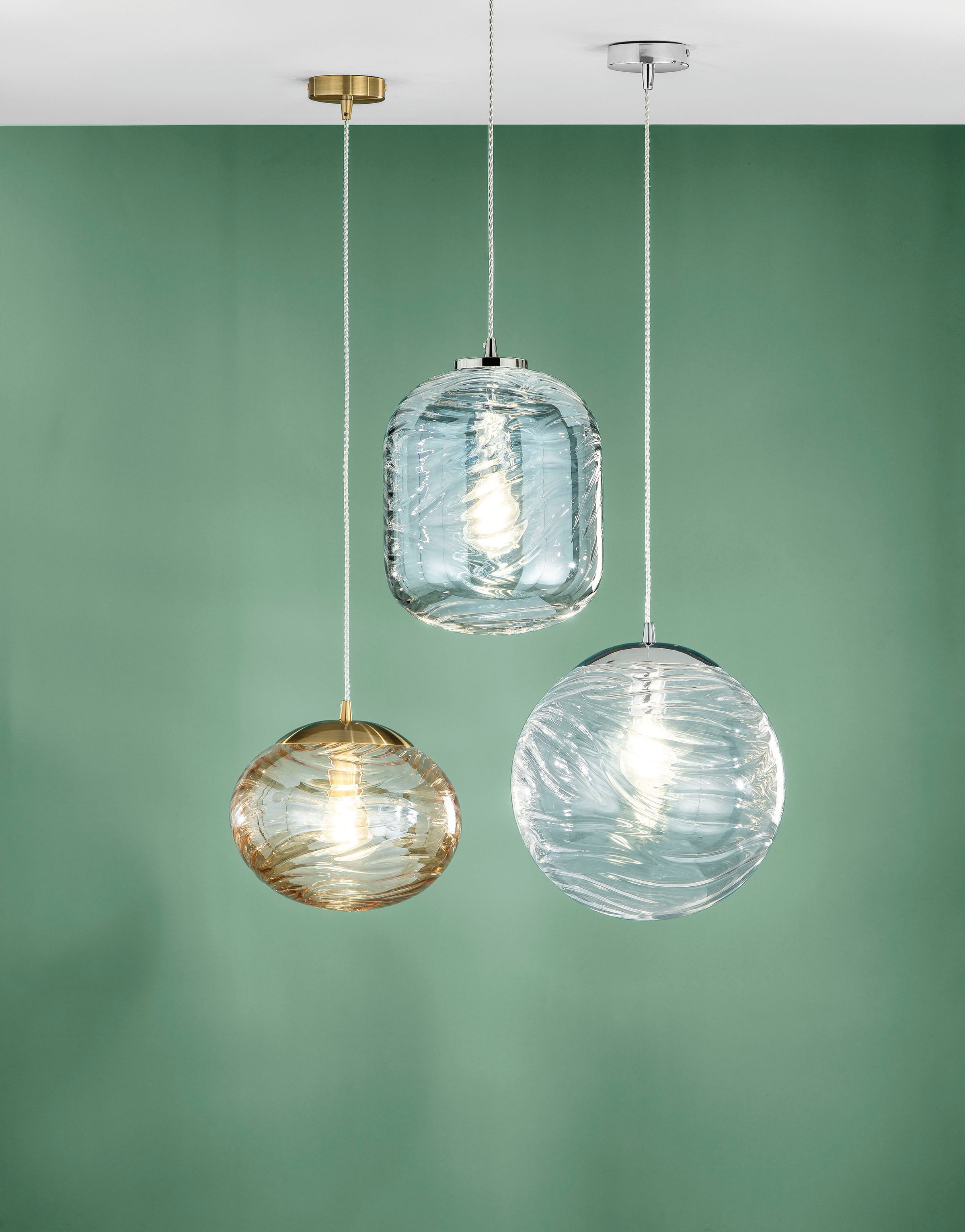 ECO-LIGHT Hängeleuchte »Nereide«, Leuchtmittel E27 | Leuchtmittel wechselbar, hochwertiges Glas