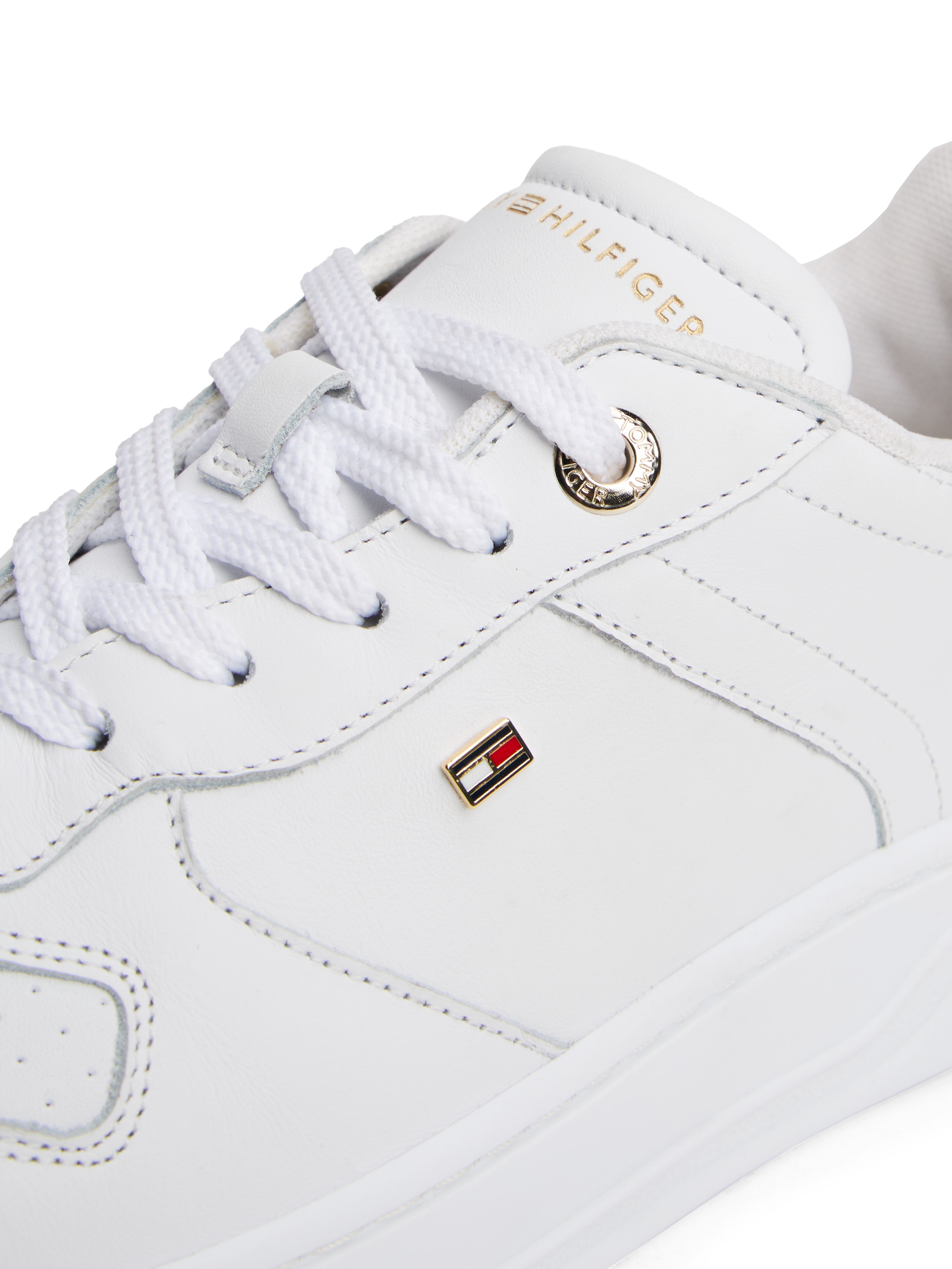 Tommy Hilfiger Plateausneaker »TH SPORTY CUPSOLE LEATHER«  , Freizeitschuh, Halbschuh, Schnürschuh mit seitlichem Logo