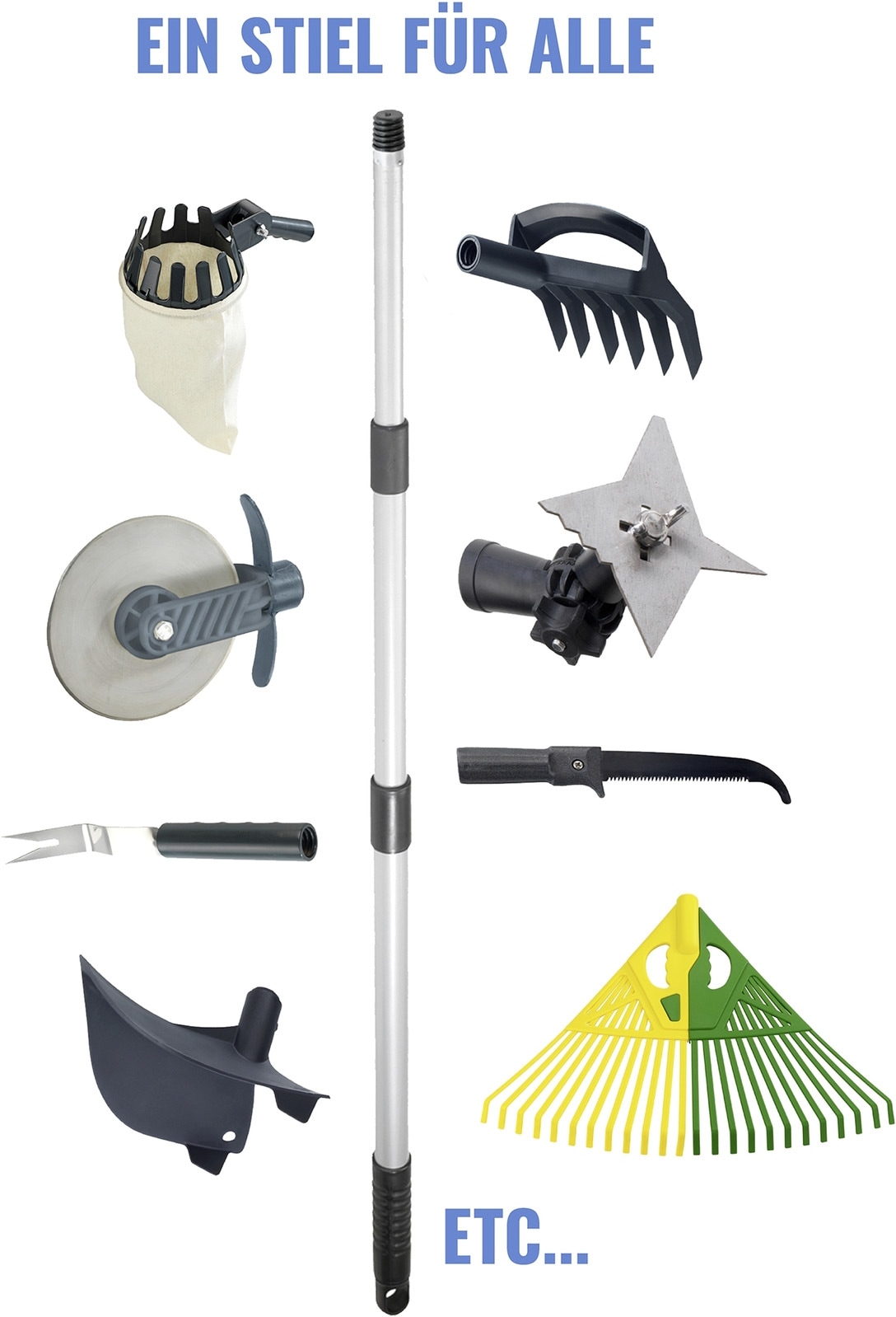 Maximex Rechen »Laubrechen 3in1« mit Teleskopstiel, extra breite Aufnahmefläche, beidhändig nutzbar