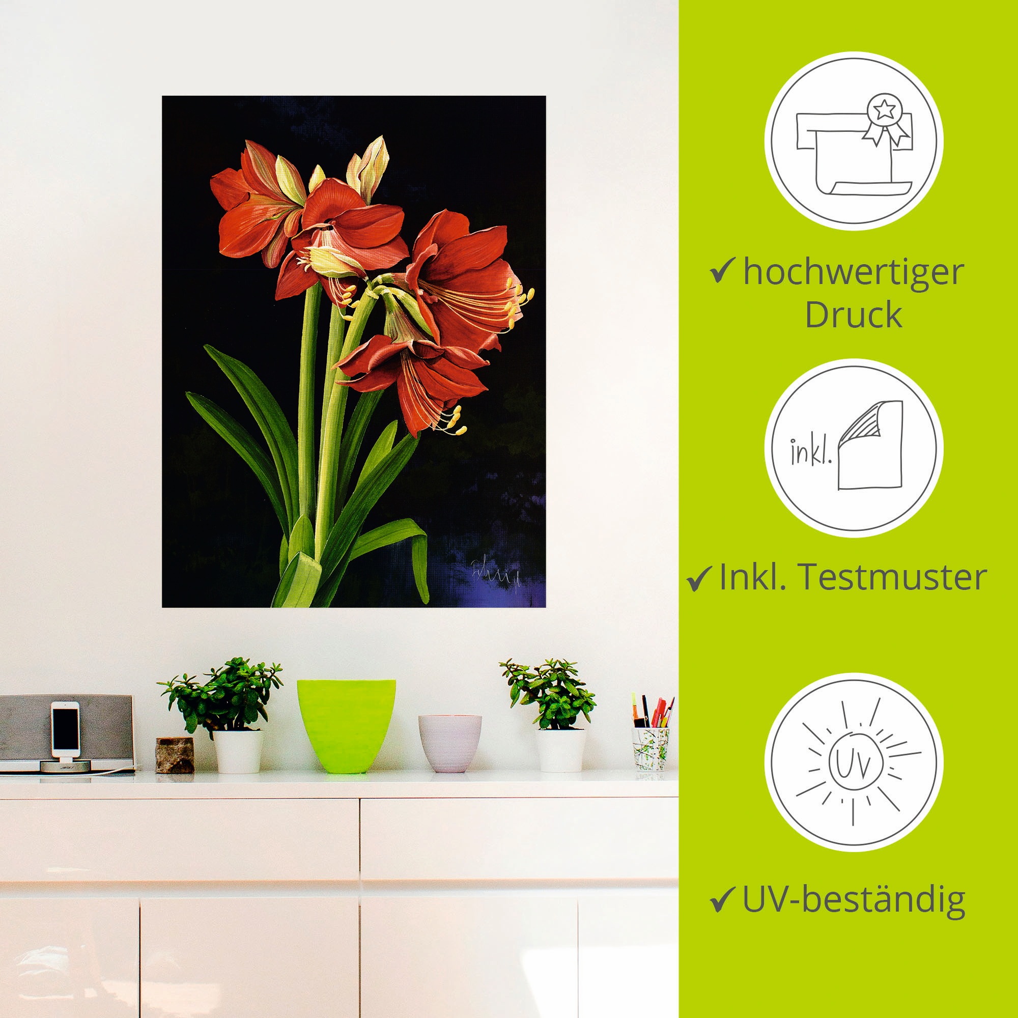 Artland Wandfolie »Amaryllis«, Blumen, (1 St.), selbstklebend