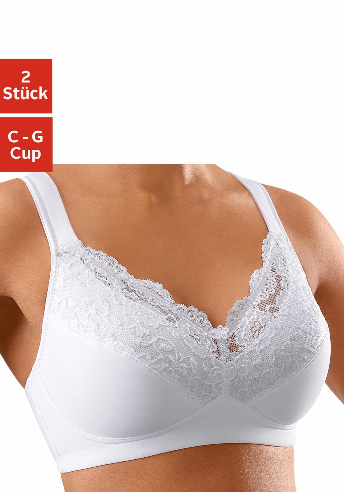 2 petite Online-Shop Bügelloser Basic fleur Komfortträgern, mit Dessous (Packung, bestellen im BH, Stück),