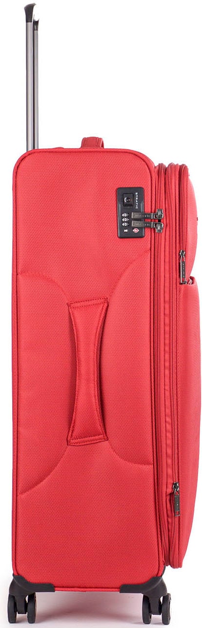 Stratic Weichgepäck-Trolley »Stratic Light + L, red«, 4 Rollen, Reisekoffer großer Koffer Aufgabegepäck TSA-Zahlenschloss