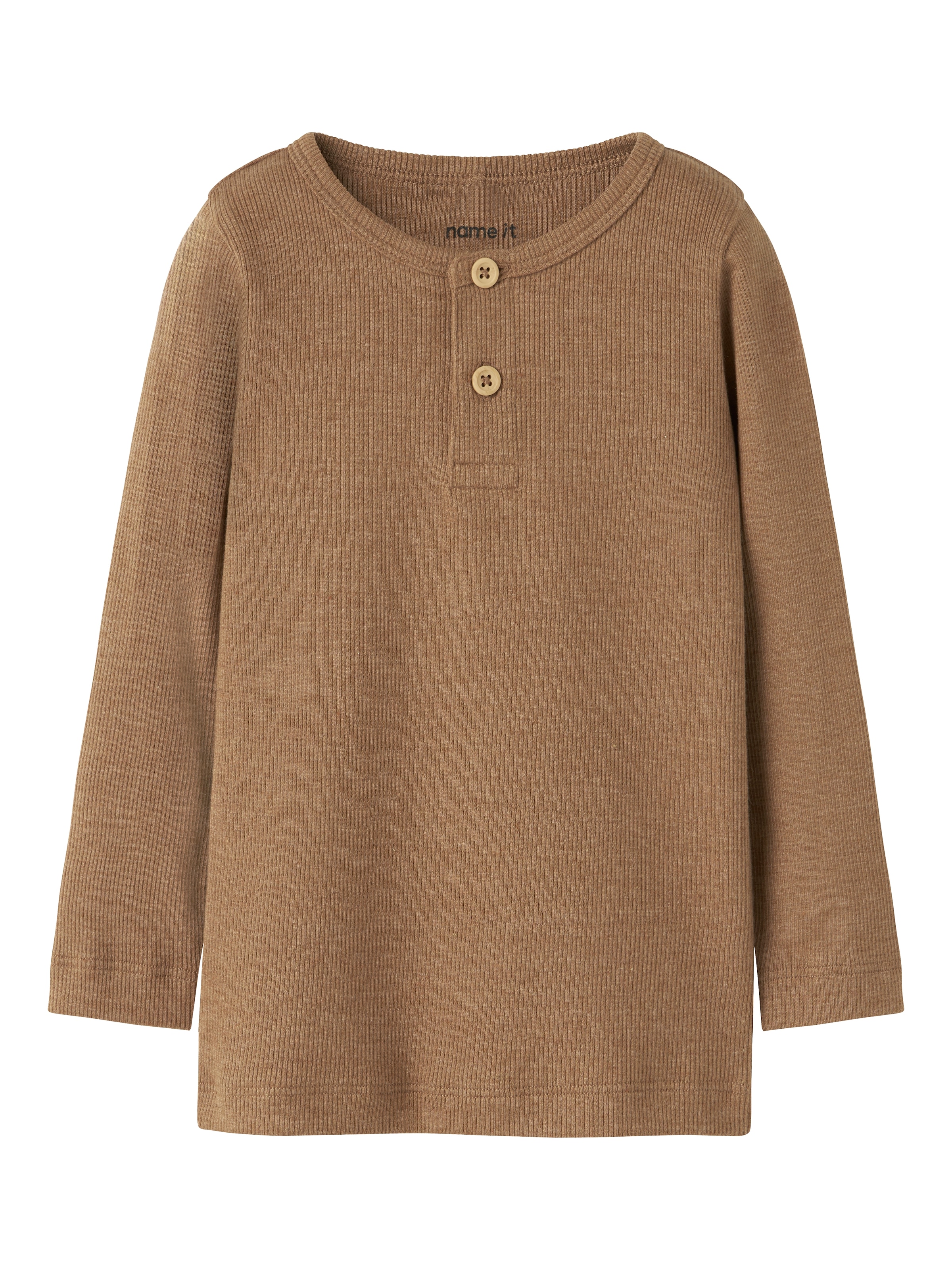 Name It Langarmshirt »NMMKAB LS TOP NOOS« Im Henley-Stil - mit kurzer Knopfleise, normal geschnitten
