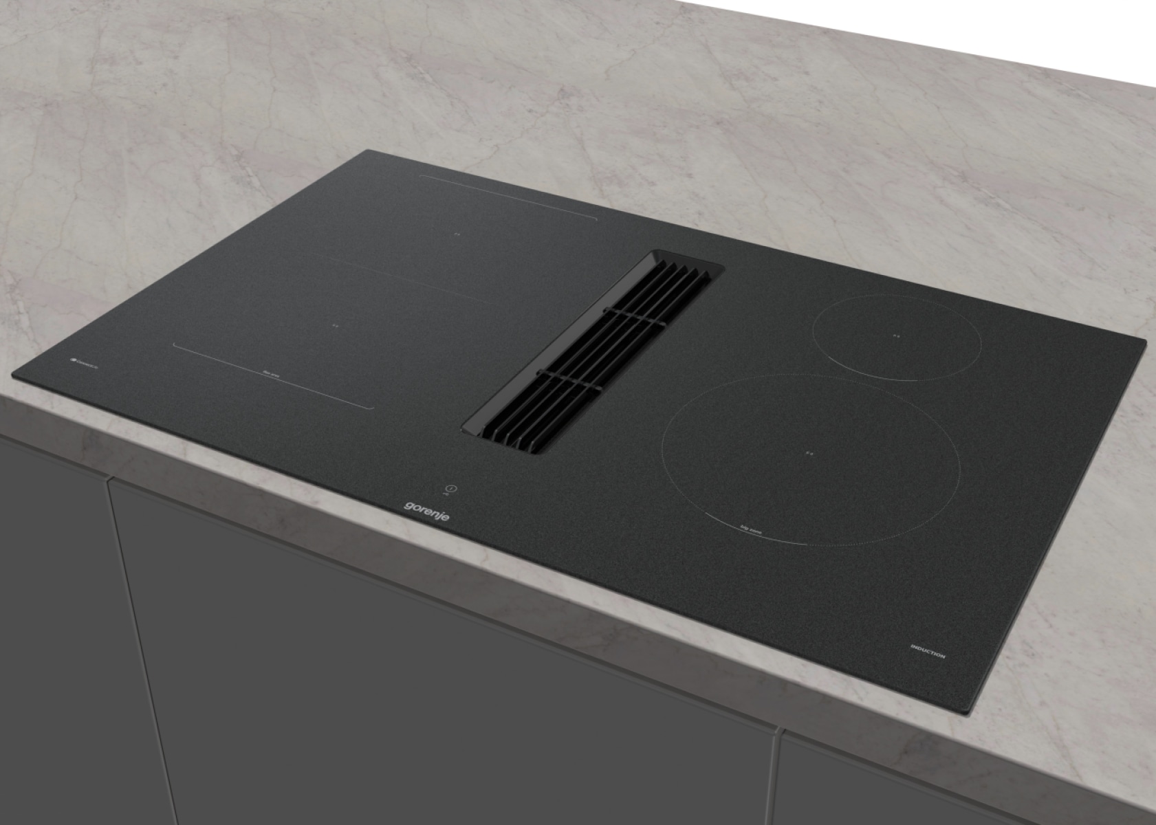 GORENJE Kochfeld mit Dunstabzug »GEH8433BSRWF« InfiniteMatt - kratzresistente, matte Kochfeldoberfläche
