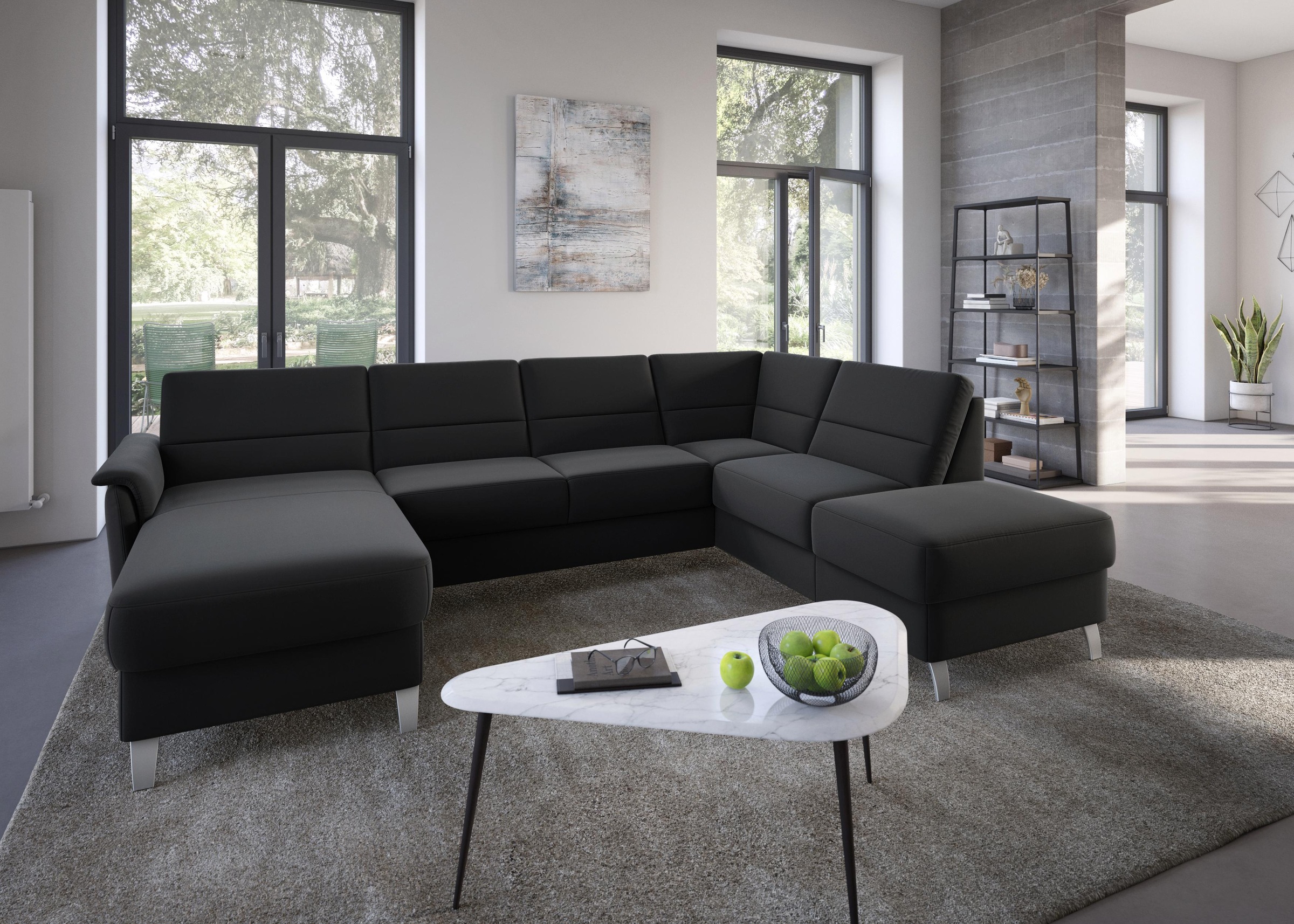 sit&more Wohnlandschaft »Palmera U-Form«, Federkern, wahlweise mit Bettfunktion und mit/ohne Stauraum