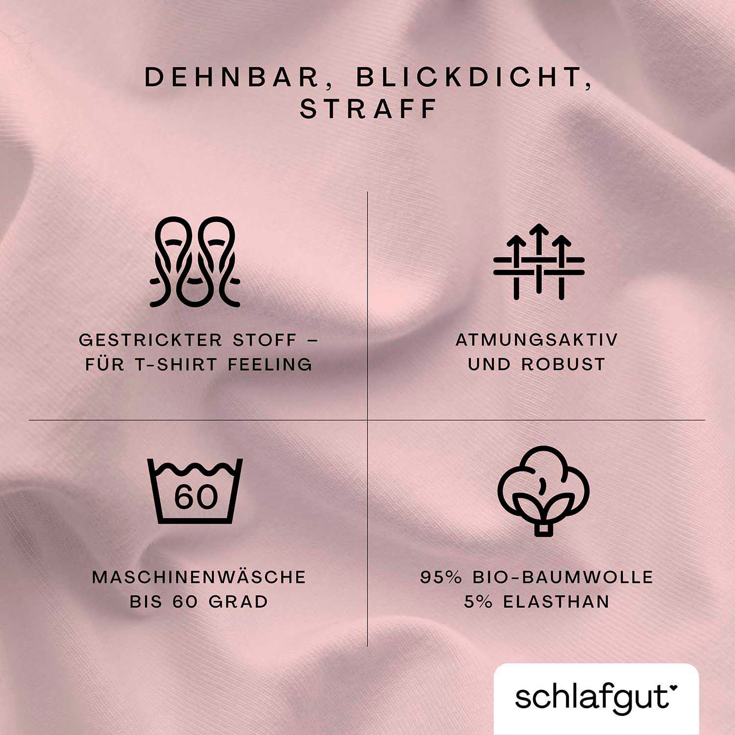Schlafgut Spannbettlaken »PURE Bio-Baumwolle mit Elasthan, dehnbar blickdicht, straff, Bettlaken«, PREMIUM Laken für Matratzen bis 30cm Höhe, in 90x200, 140x200, 180x200