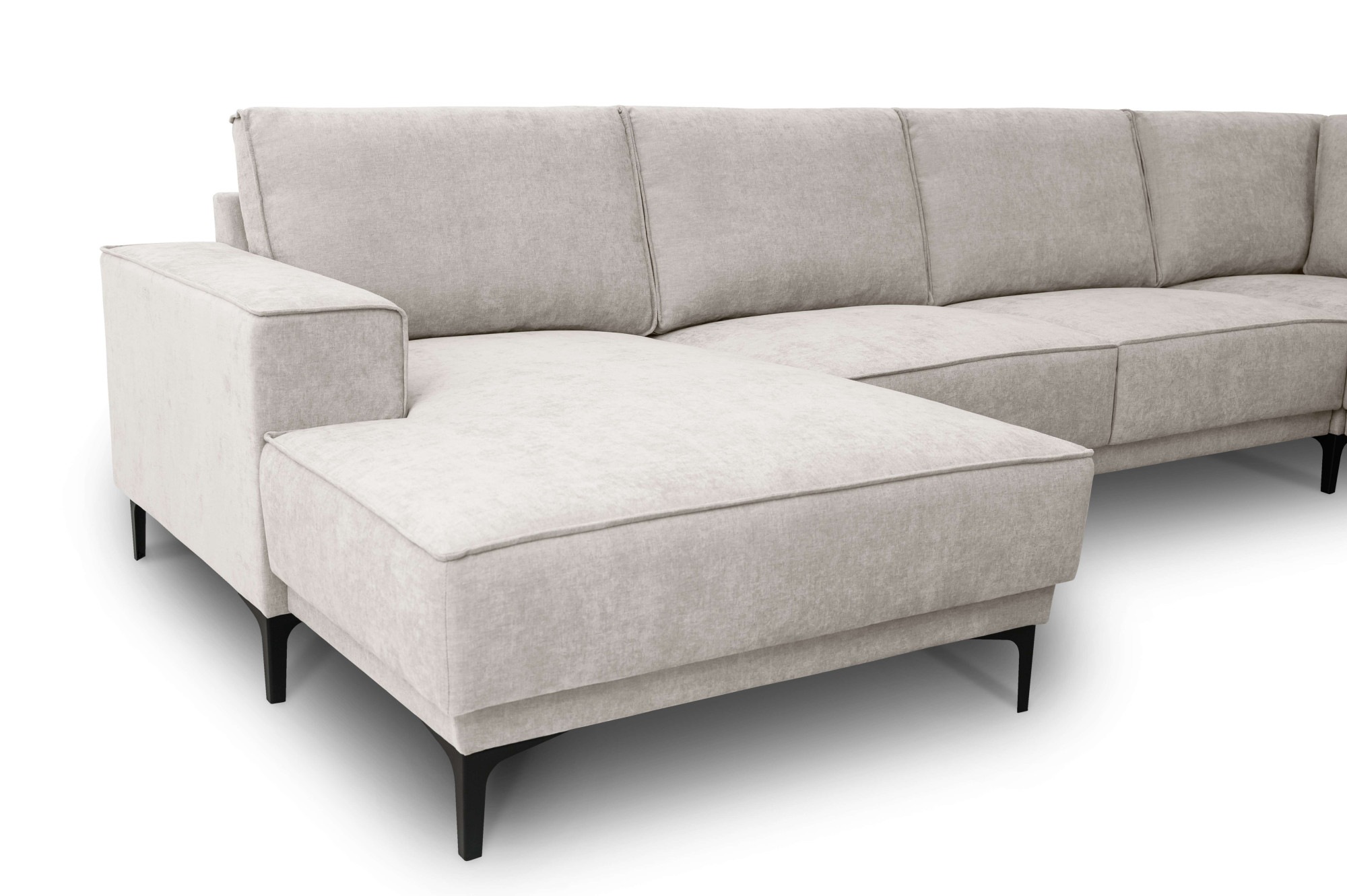 OTTO home Wohnlandschaft »OLAND U-Form, XXL, B: 342 cm, Skandi-Design« Skandi-Design in Struktur, Flachgewebe, Luxus-Microfaser, Boucle