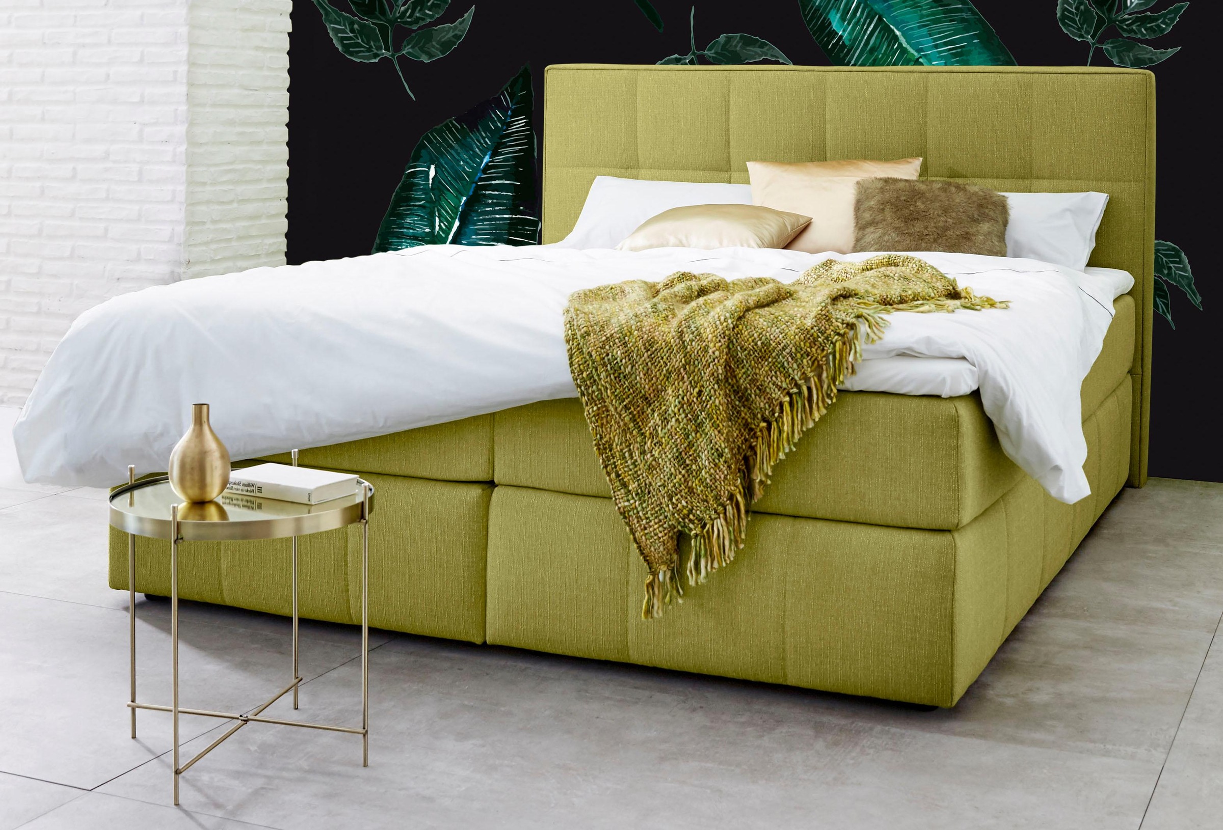 INOSIGN Boxspringbett »Casano«, mit feiner Steppung, in 3 Matratzenarten, 2 Härtegraden und 5 Farben