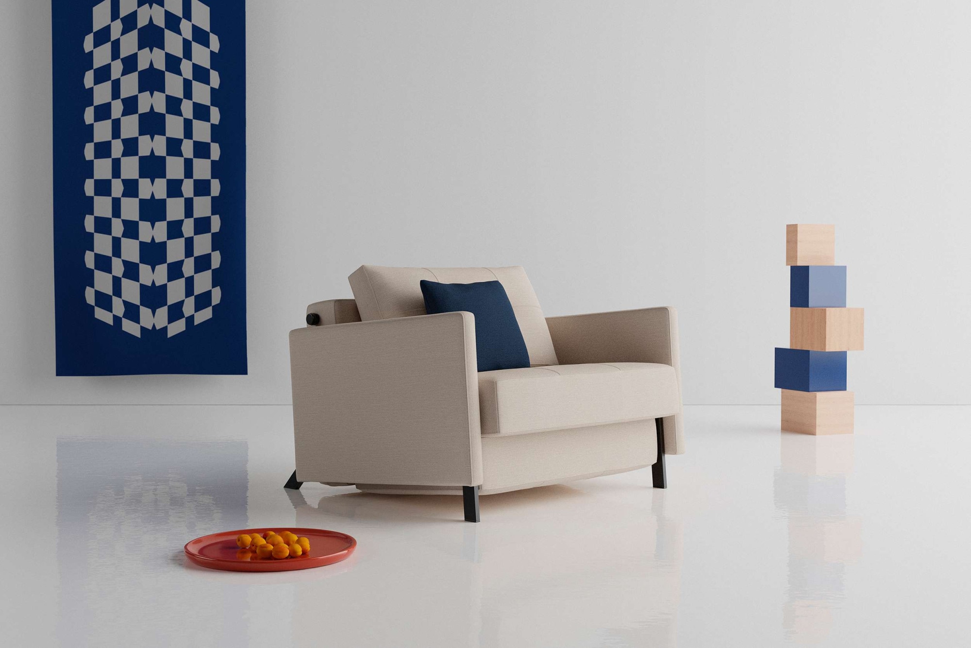 INNOVATION LIVING ™ Sessel »CUBED Schlafsessel«, Frontauszug, sehr platzsparend, abgewinkelt Sitzen - waagerecht Liegen