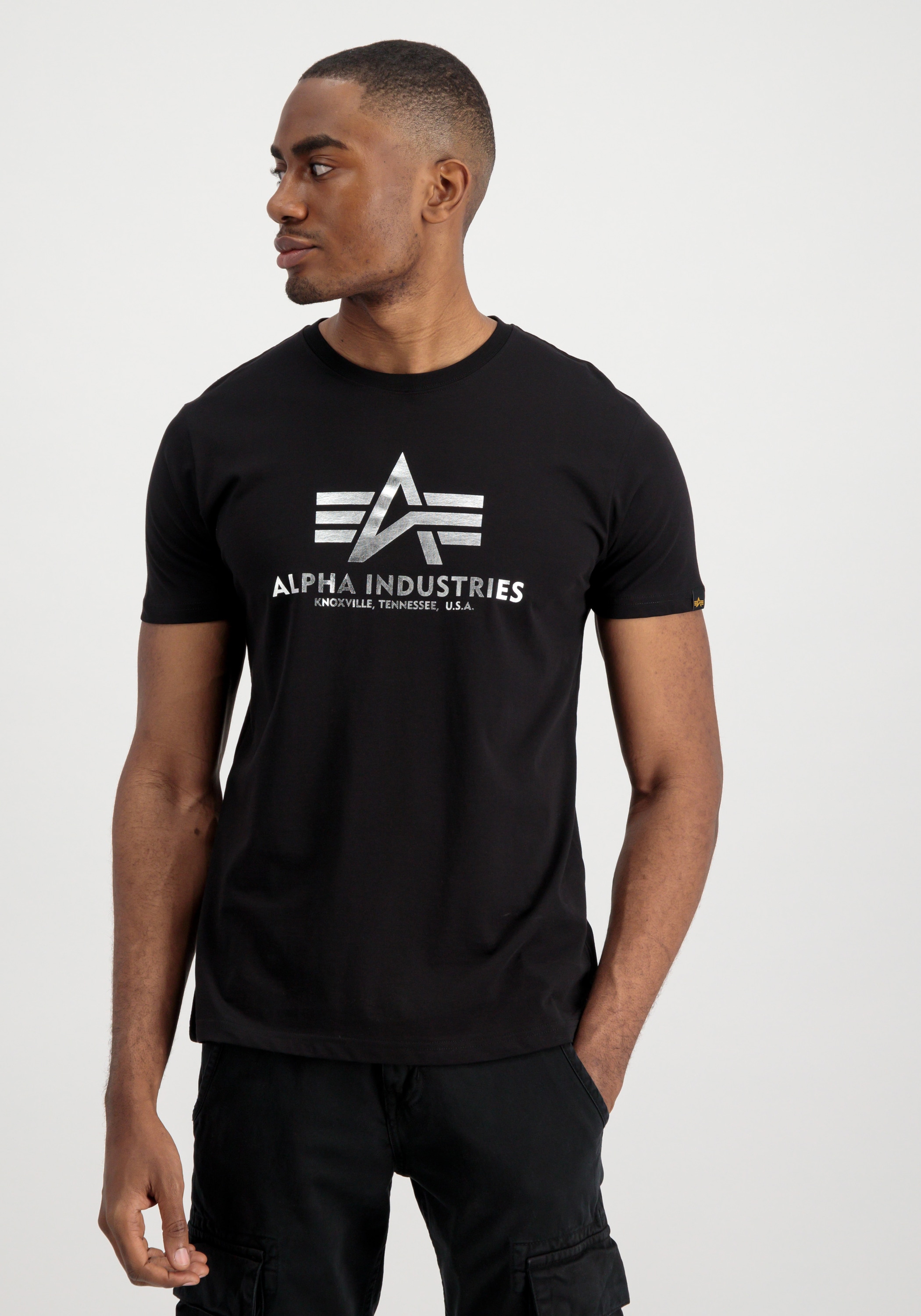 Alpha Industries T-Shirt »Alpha Industries Men - T-Shirts Basic T-Shirt BL Foil Print«