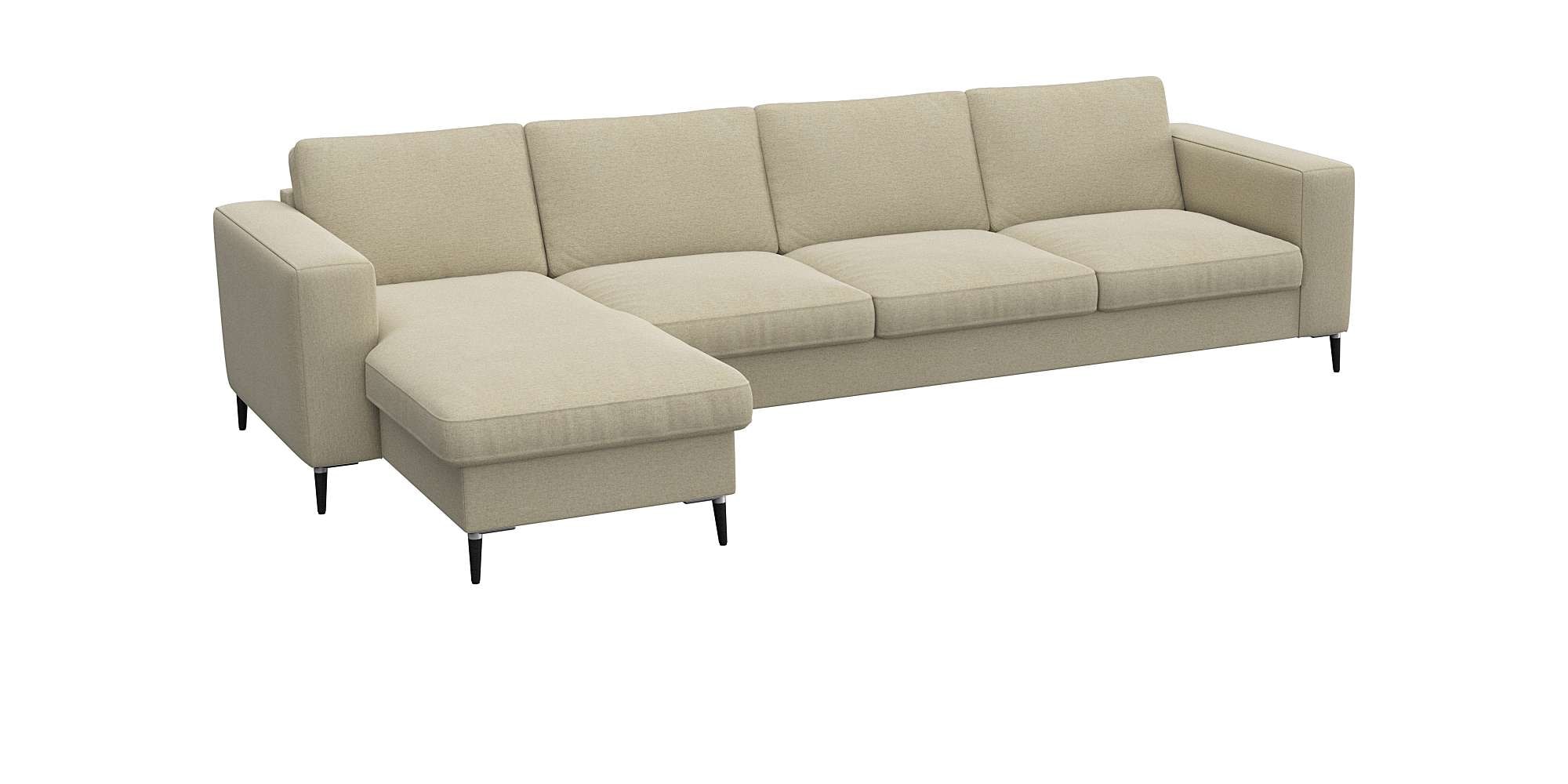 FLEXLUX Ecksofa »Fiore, L-Form«, breite Armlehnen, Kaltschaum, Füße Alu+schwarz