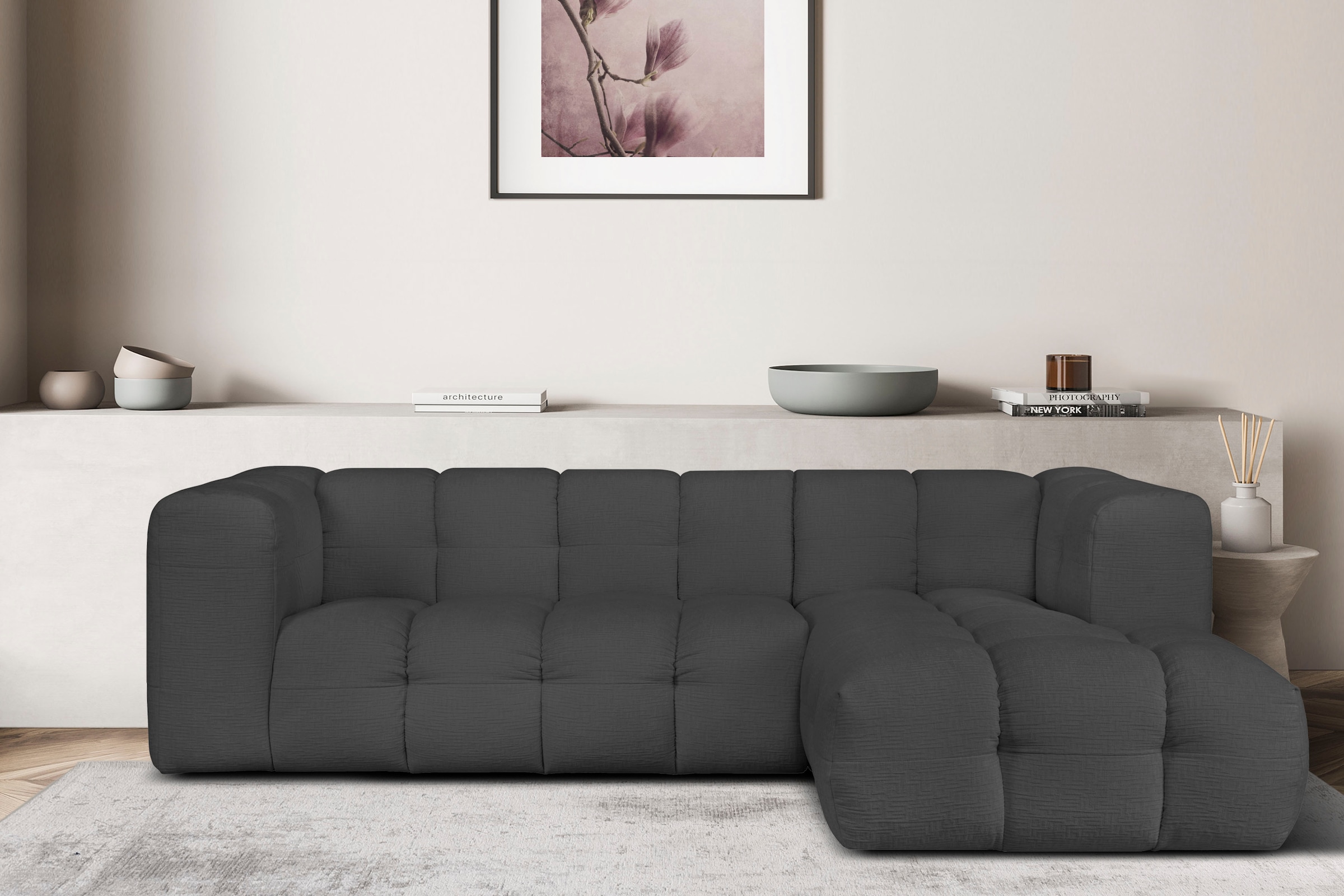LeGer Home by Lena Gercke Ecksofa »TALISHA L-Form Designersofa, moderne Steppung, B/T/H: 276/178/75 cm«, aufwendig gepolstert, hoher Sitzkomfort