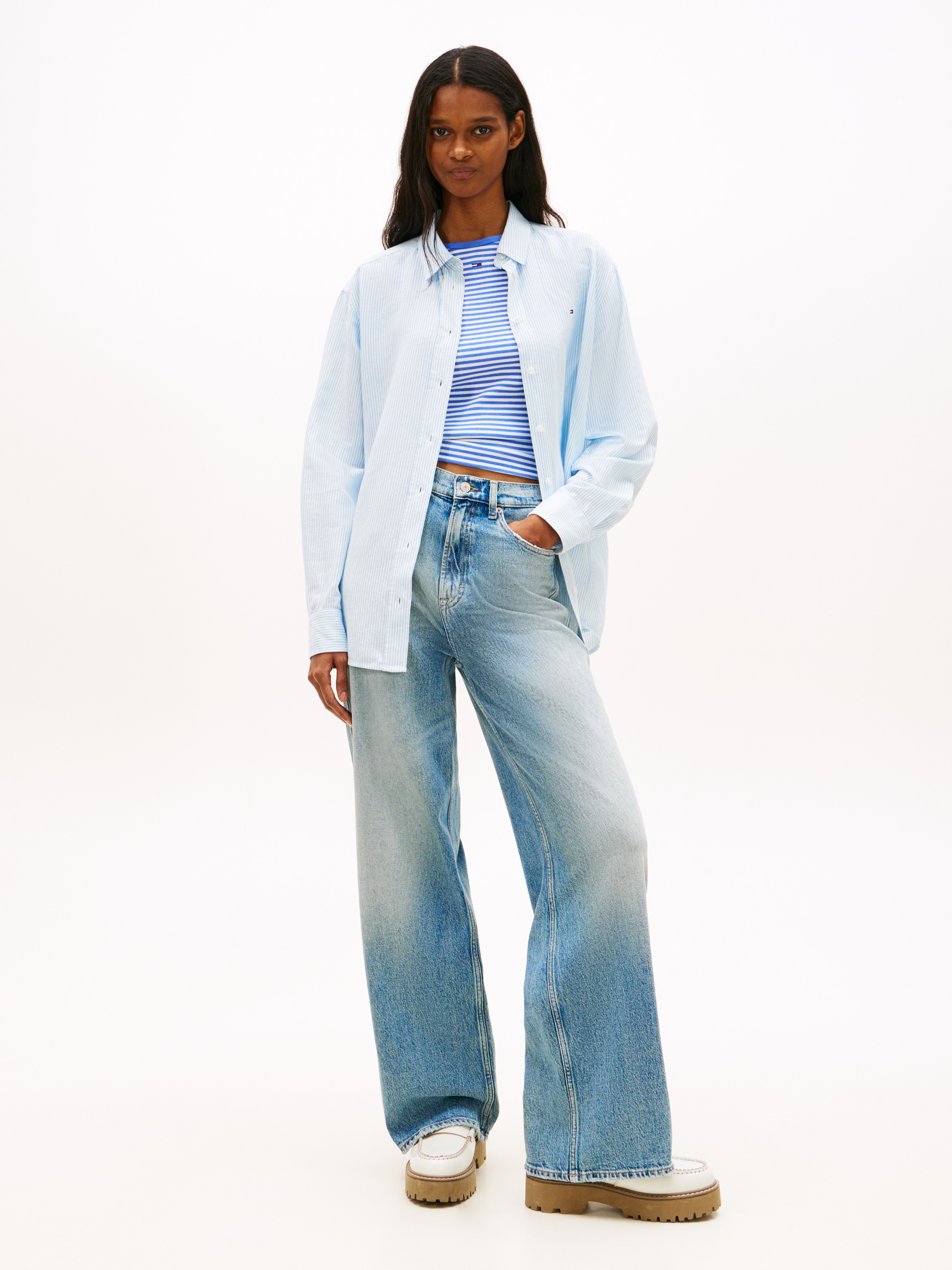 Tommy Jeans Hemdbluse »TJW RLX LINEN SHIRT« mit zeitlosem Design, Leinen-Mix, Relaxed Fit