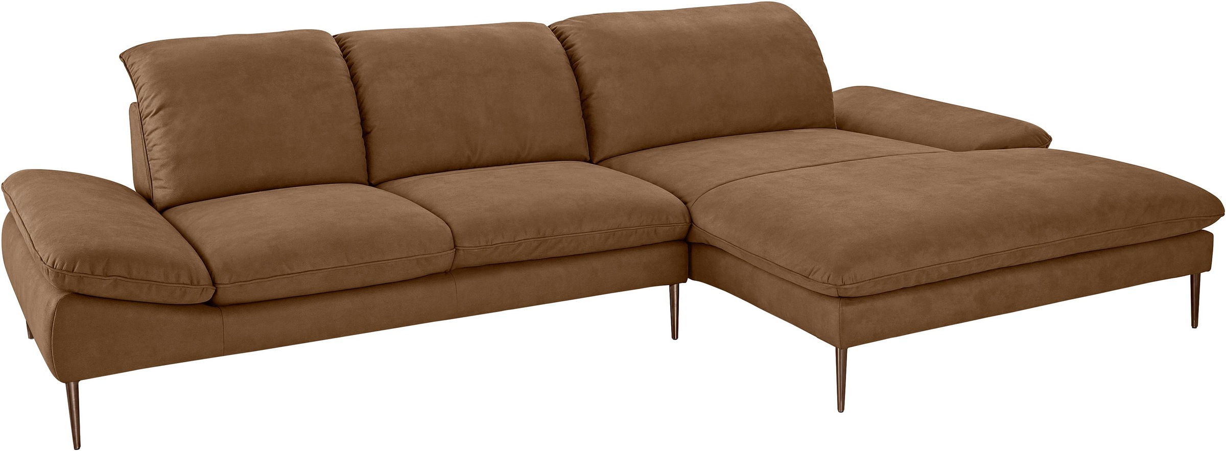 W.SCHILLIG Ecksofa »enjoy&MORE, Designsofa, bequem, elegant und zeitlos, L-Form«, Sitztiefenverstellung, Füße bronze pulverbeschichtet, Breite 340 cm