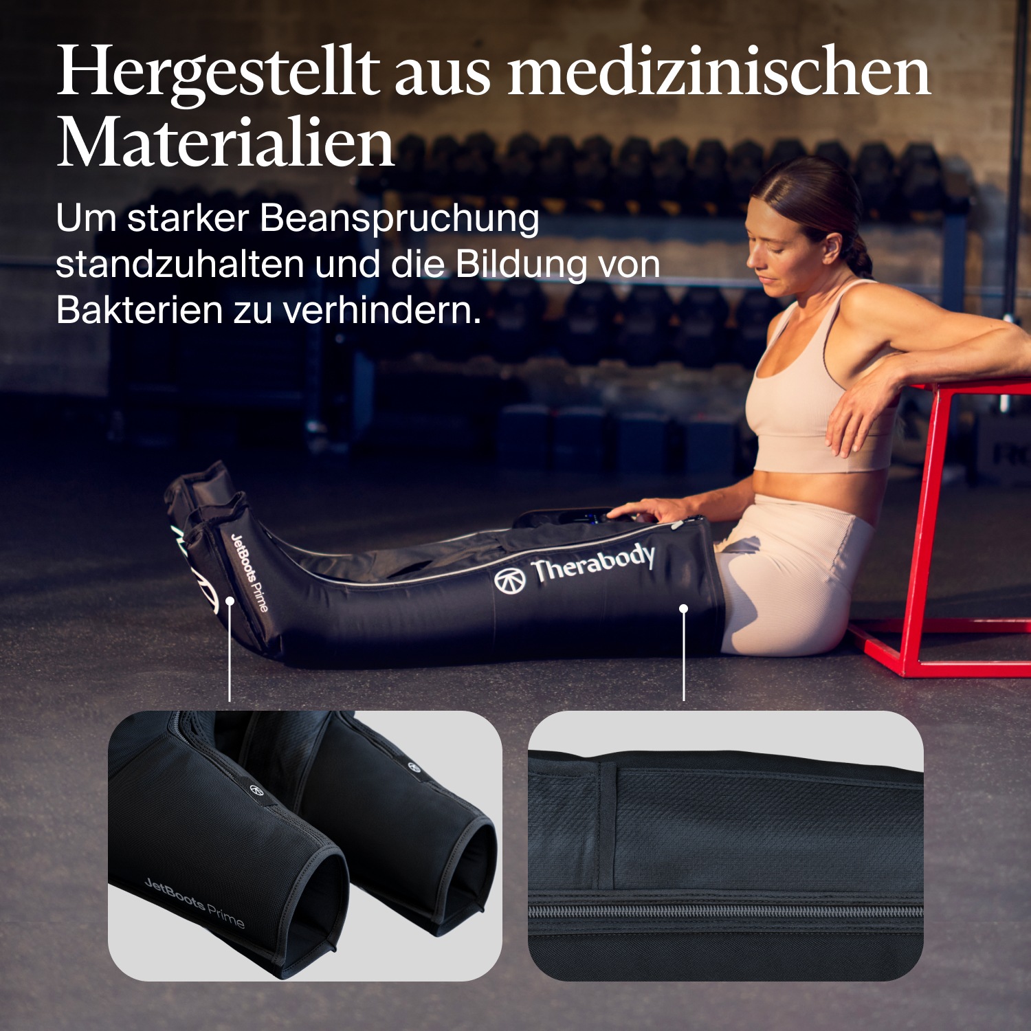 Therabody Massagegerät »Gr. M, RecoveryAir JetBoots Prime Kompressions-Stiefel, Medium«, lindert Muskelschmerz, fördert Regeneration, Leistung, Flexibilität