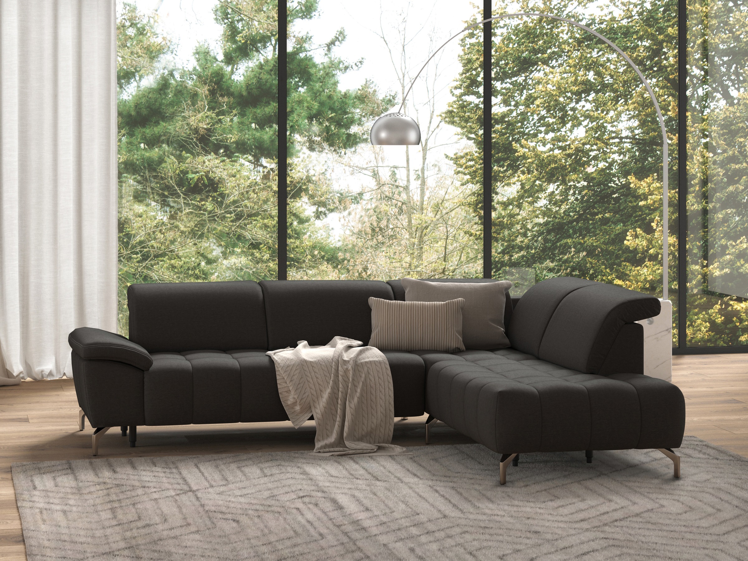 sit&more Ecksofa »Cool L-Form«, wahlweise mit Kopfteilverstellung und Vorziehsitz, motorisch