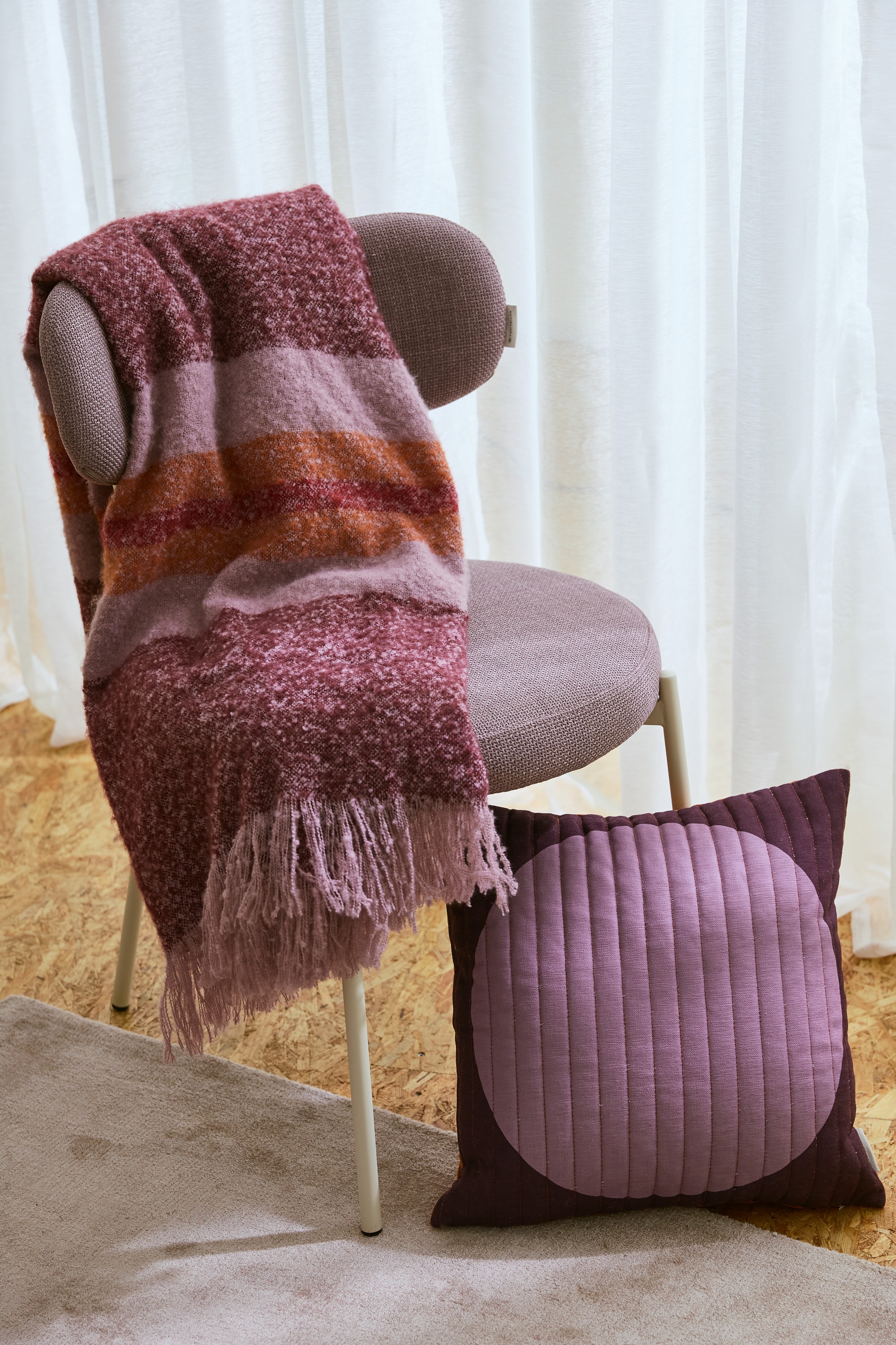 TOM TAILOR HOME Wohndecke »Bouclé Stripe« aus Bouclégarnen