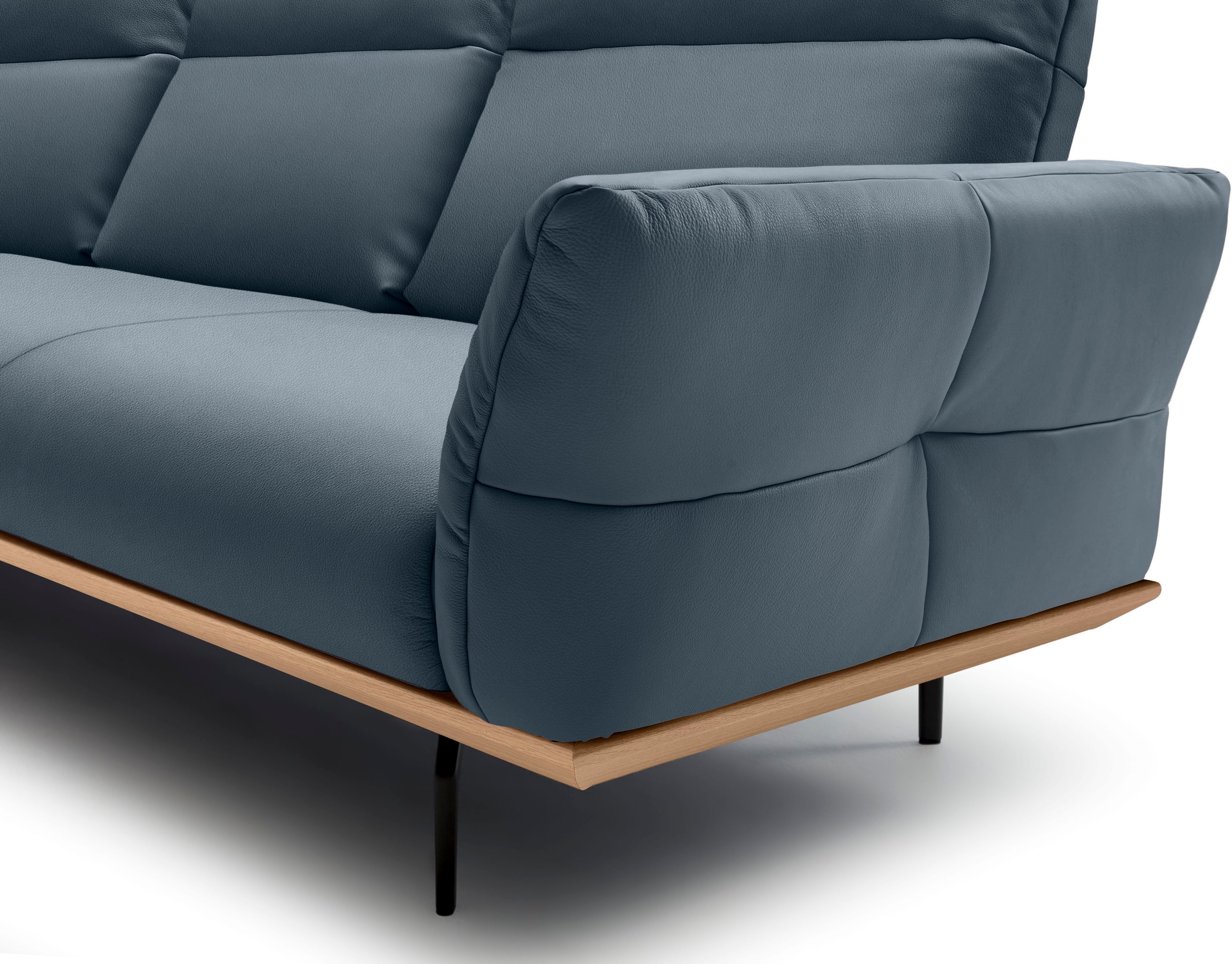 Creation BY ROLF BENZ Ecksofa »CR.460«, Sockel in Eiche, Winkelfüße in Umbragrau, Breite 318 cm