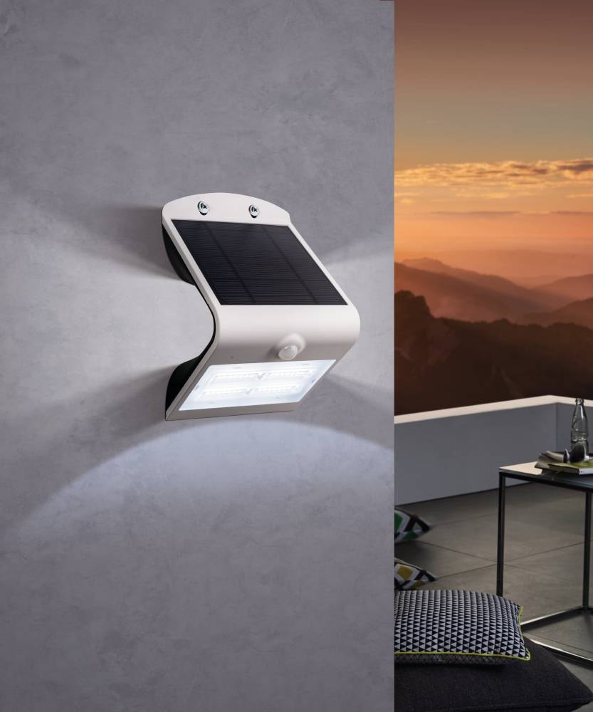 EGLO Wandleuchte »LAMOZZO«, 1 flammig, Leuchtmittel LED-Modul | LED wechselbar, Außenlampe, Bewegungsmelder, Solar, Tag & Nacht Sensor, Akku, IP54