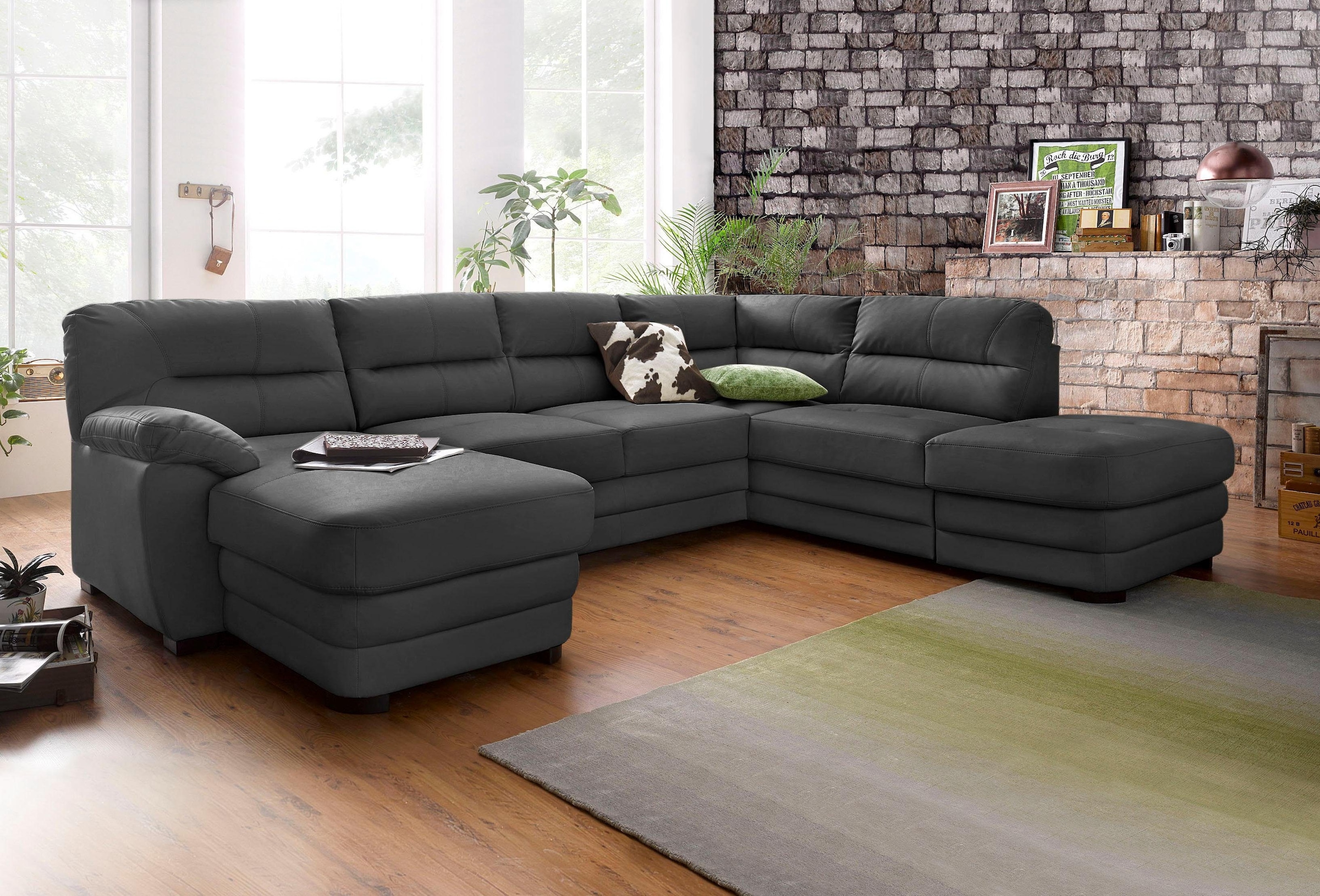 COTTA Polstergarnitur »Royale U-Form«, (Set), Set bestehend aus: Wohnlandschaft & Hocker