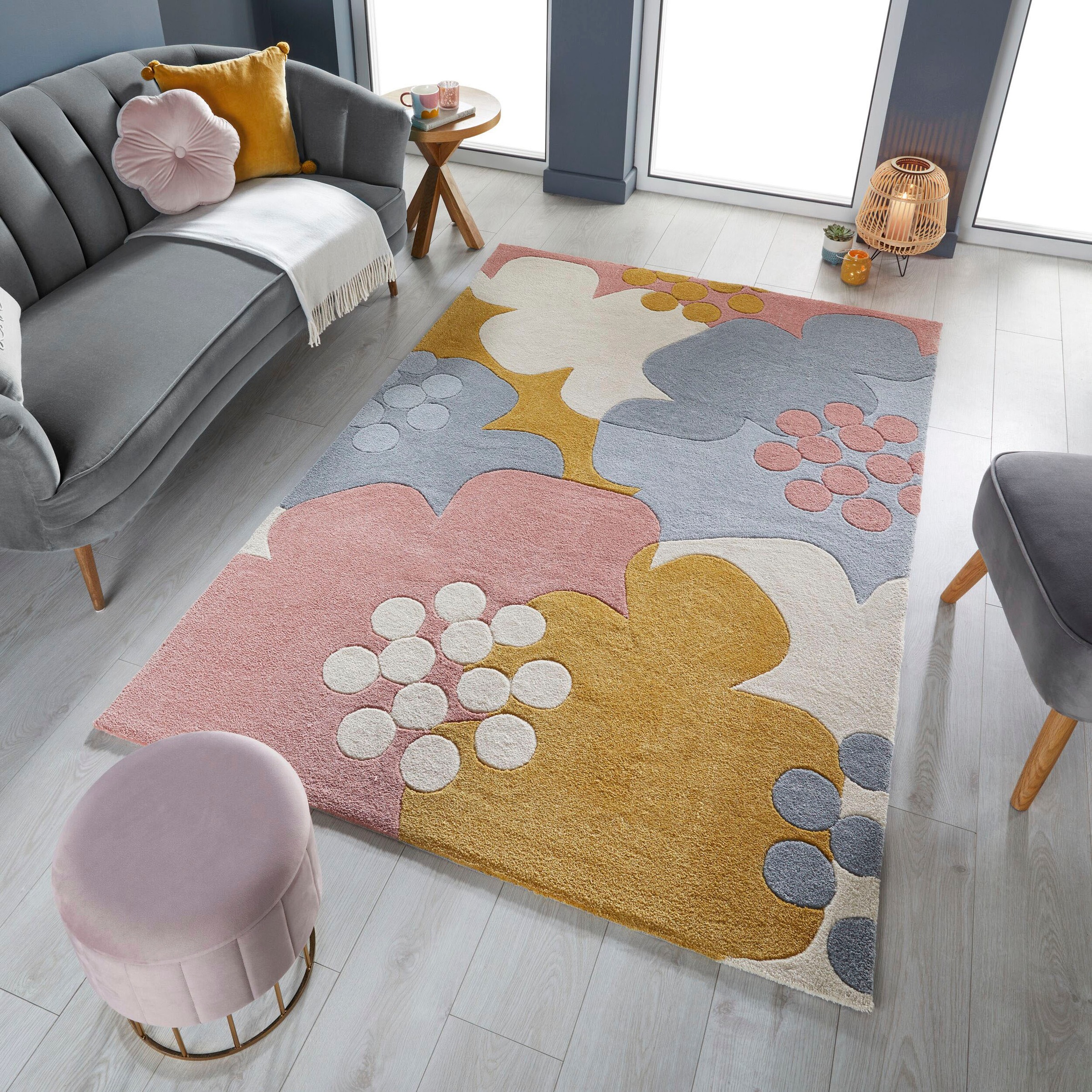FLAIR RUGS Teppich »Retro Floral«, fußbodenheizungsgeeignet, mit bequem florales rechteckig, schnell Hoch-Tief-Effekt, und bestellen Muster