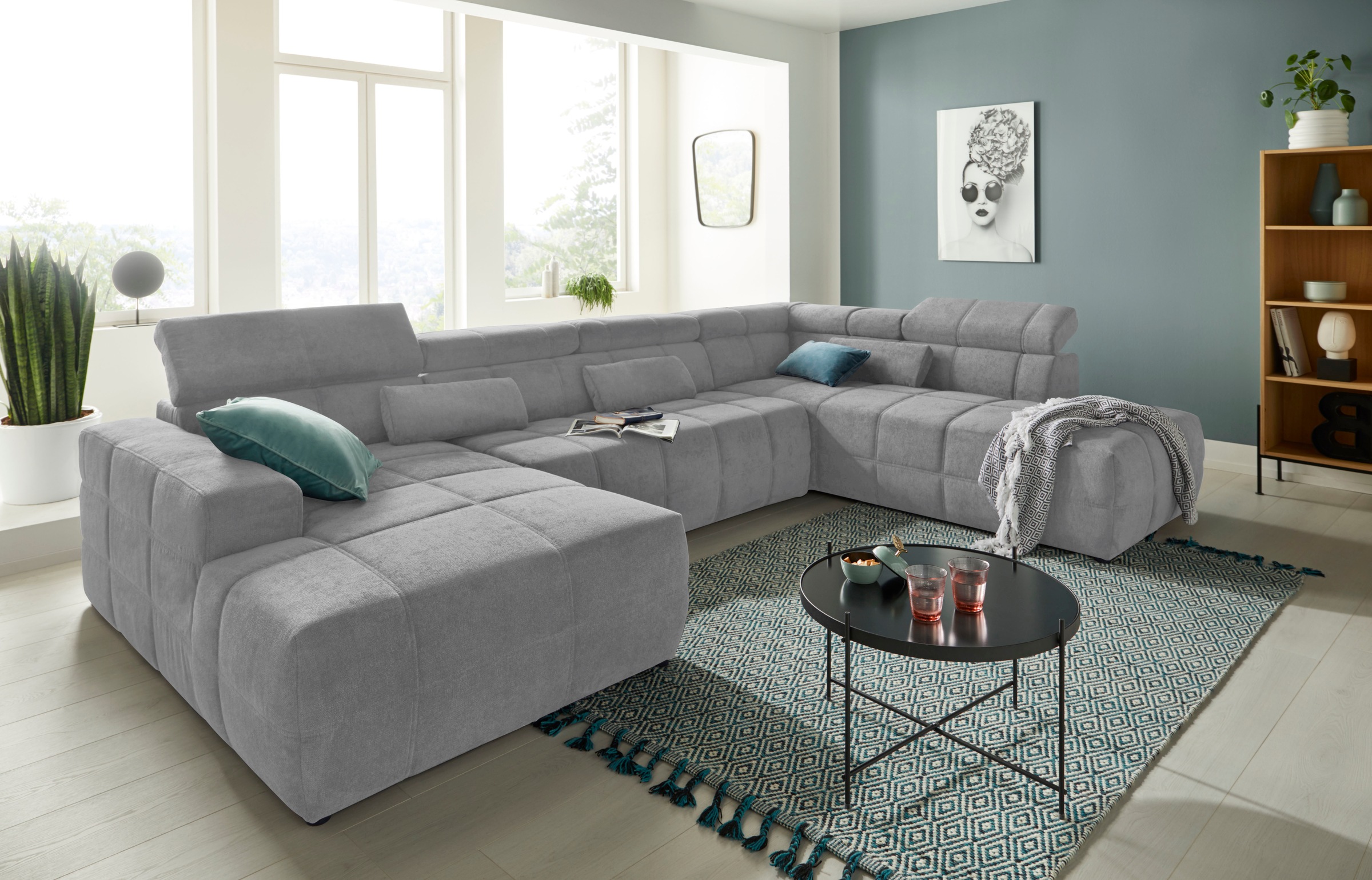 DOMO collection Wohnlandschaft »Brandon, whlw. mit Sitztiefenverstellung, w günstig online kaufen