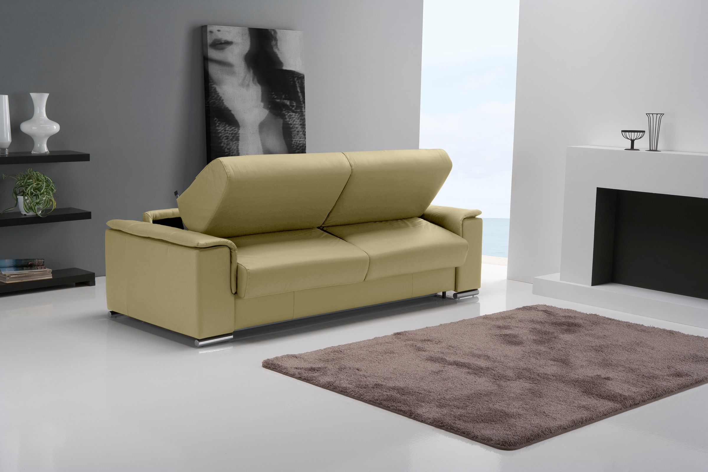 Egoitaliano Schlafsofa »Cecilia, modern & elegant, erstklassiger Sitzkomfort, Dauerschläfer«, inkl. Matratze und hochwertigem Metallbettrahmen, toller Schlafkomfort