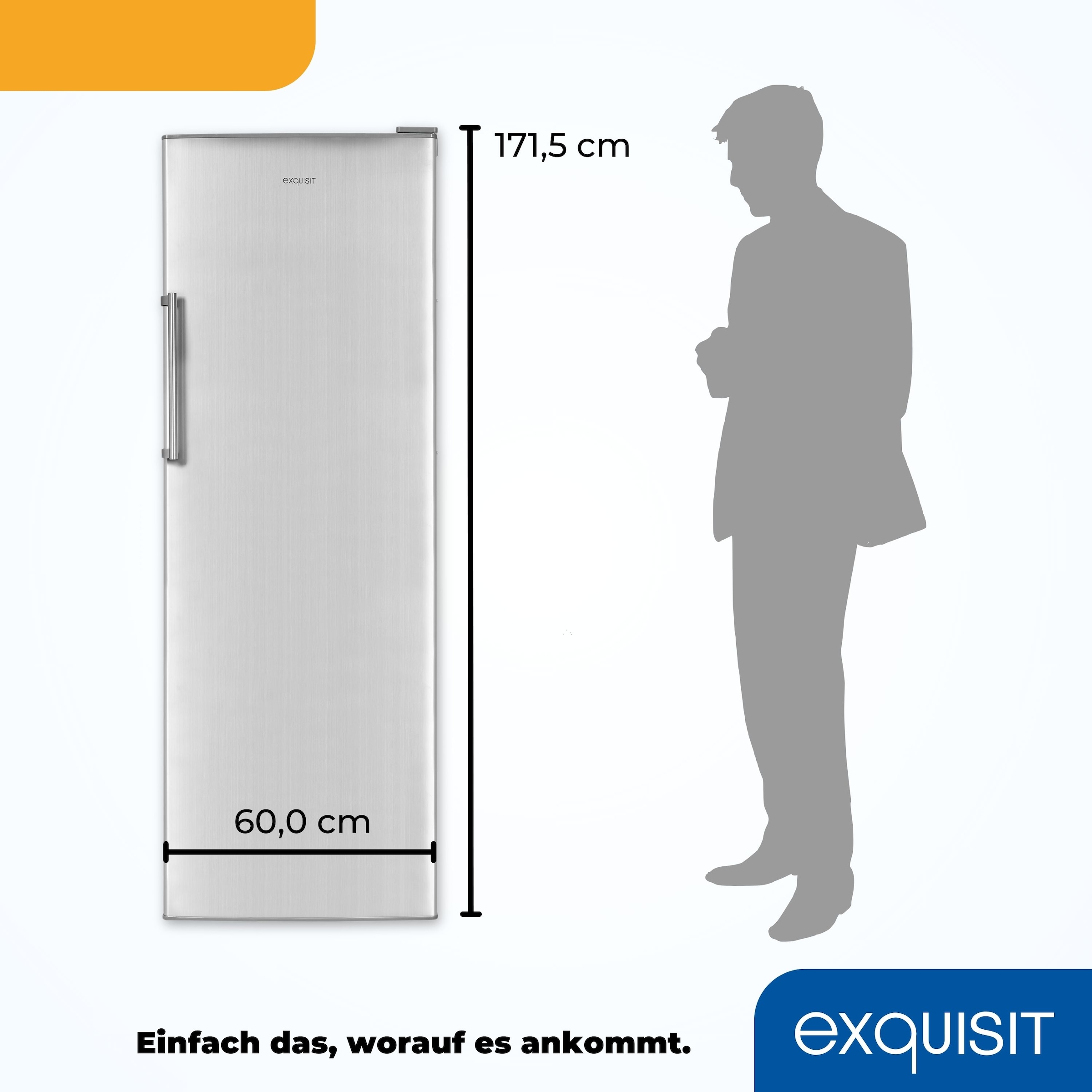 exquisit Vollraumkühlschrank »KS350-V-H-040D inoxlook«