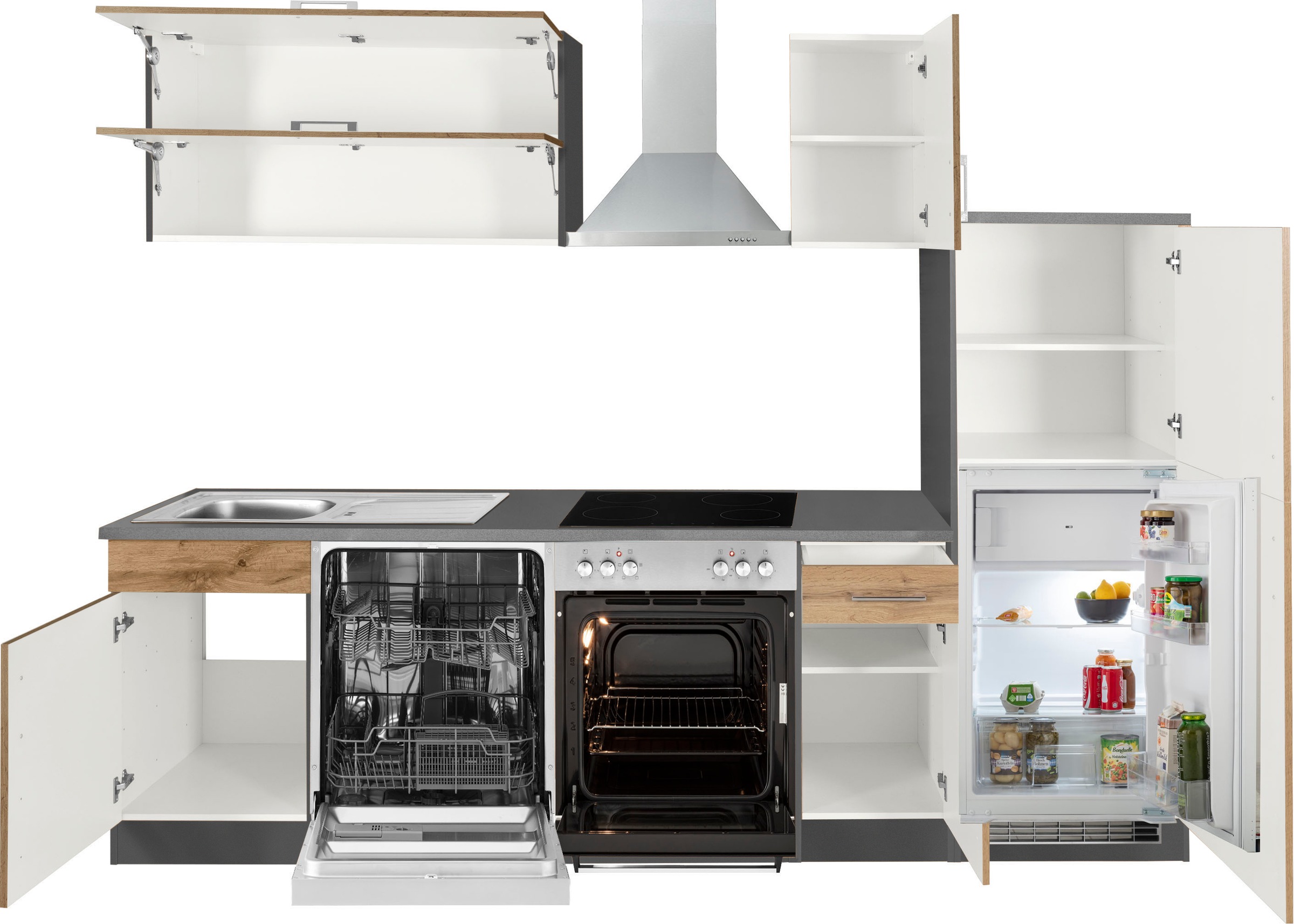 KOCHSTATION Küchenzeile »KS-Colmar« ohne E-Geräte, Breite 270 cm