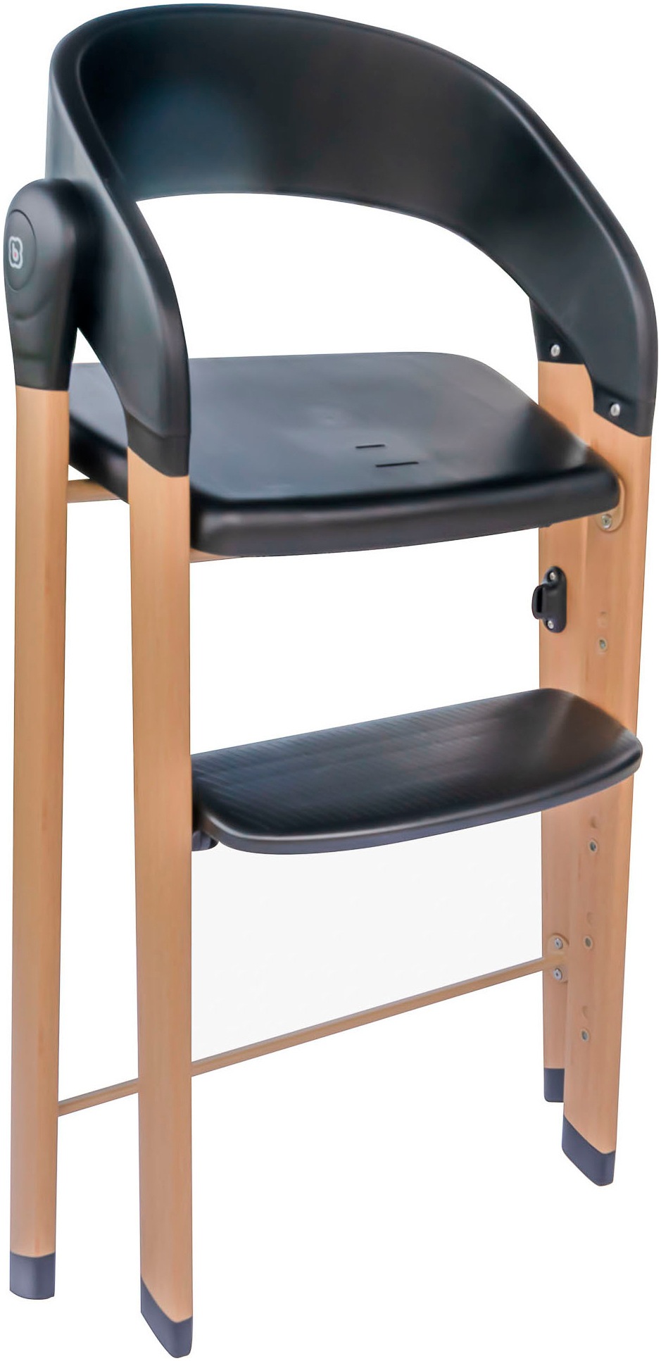 BabyGo Hochstuhl »Levels, black wood optic«, platzsparend zusammenklappbar