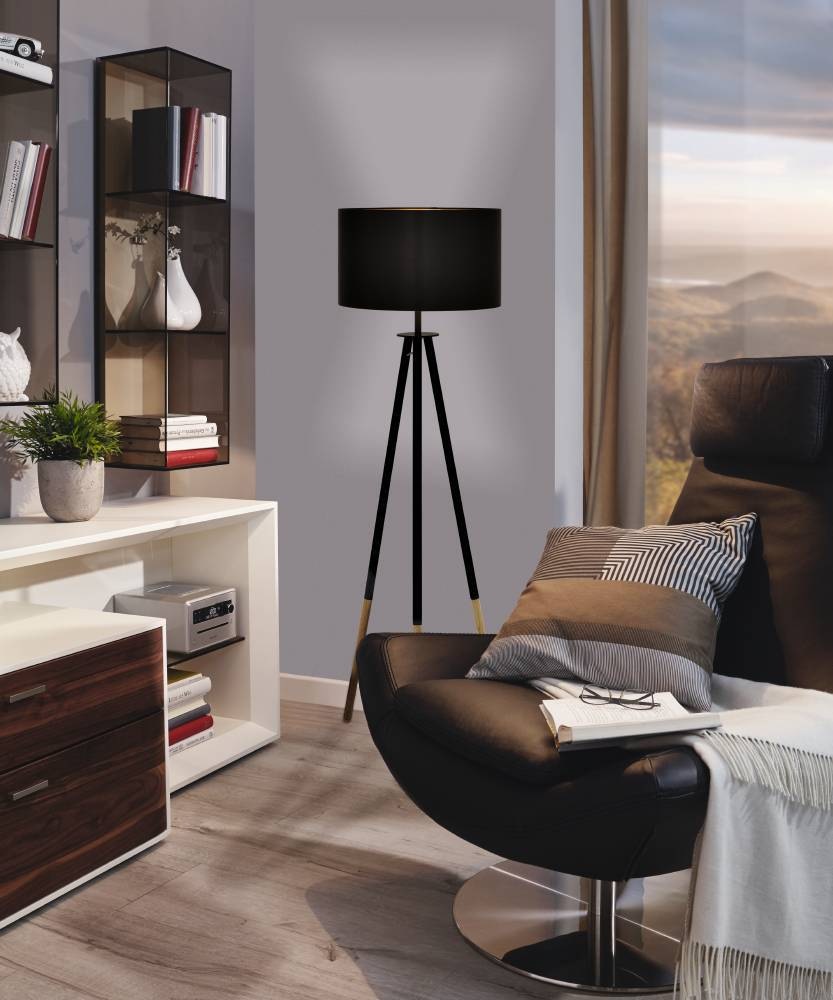 EGLO Stehlampe »BIDFORD« E27 1 Stk. Stehleuchte, Wohnzimmerlampe, Tritt-Sch günstig online kaufen