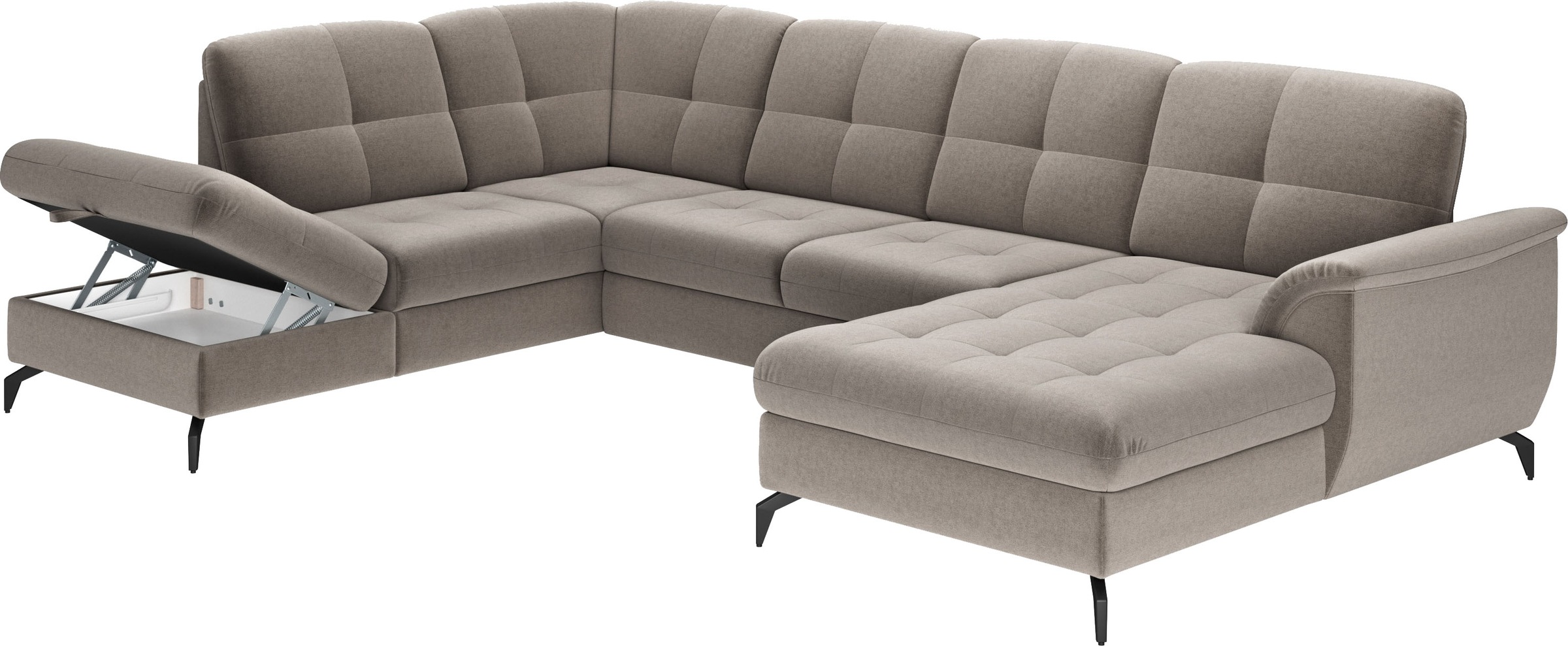 sit&more Wohnlandschaft »Zora U-Form«, wahlweise mit Bettfunktion und Bettkasten