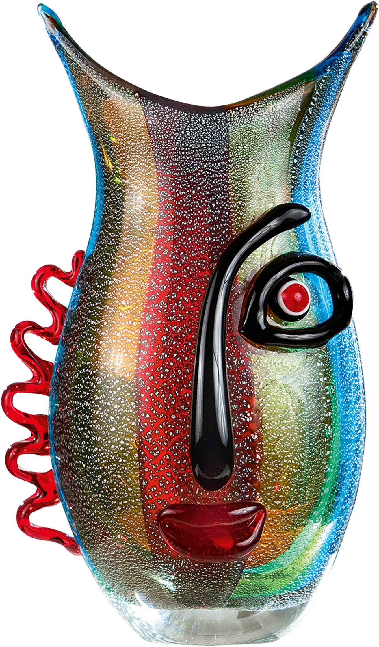 GILDE GLAS art Tischvase »Red Vista« aus Glas, Höhe ca. 32 cm günstig online kaufen