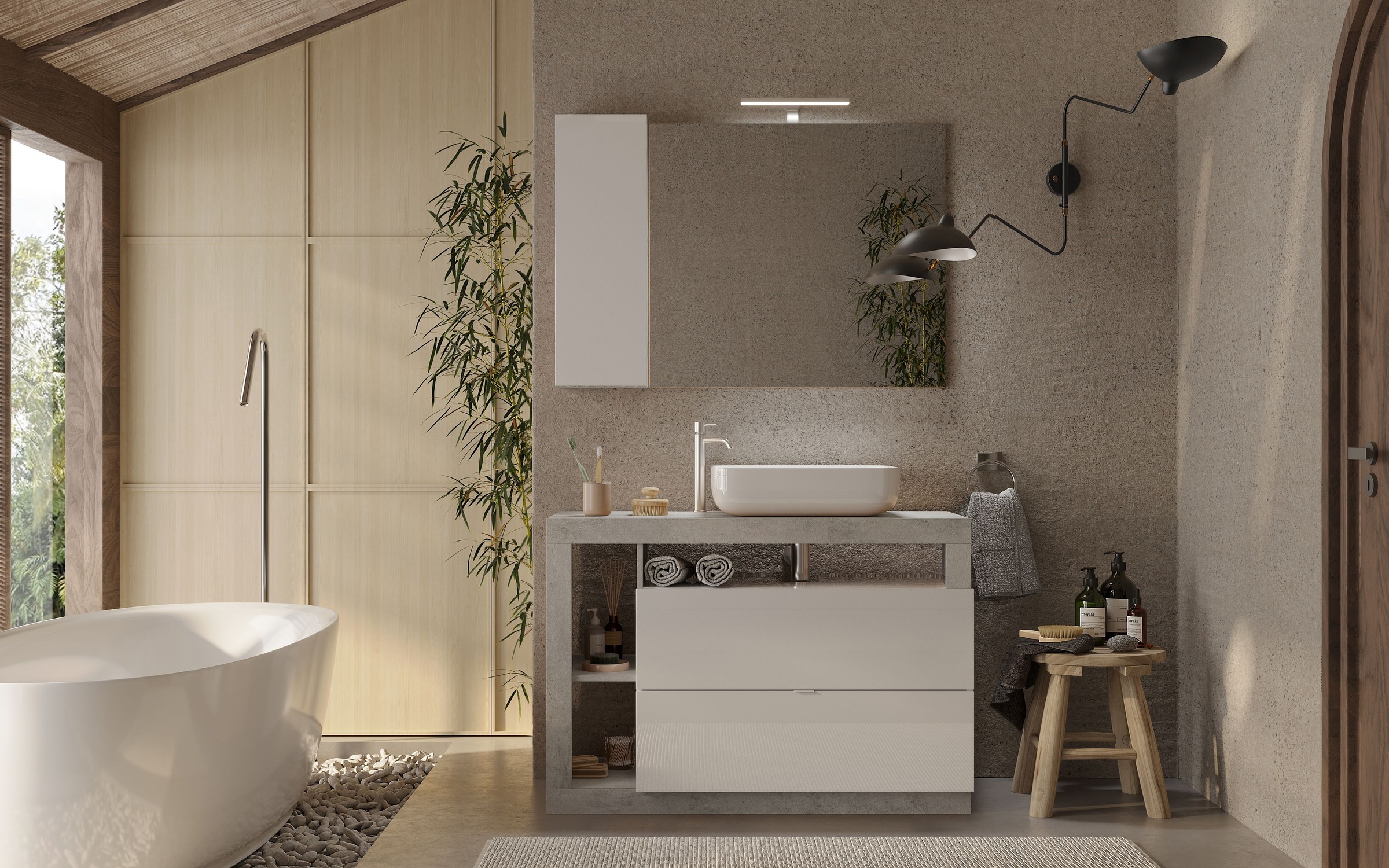 welltime Badmöbel-Set »Hamburg, Badezimmerset 2tlg. Breite 110 cm, Badmöbel günstig online kaufen