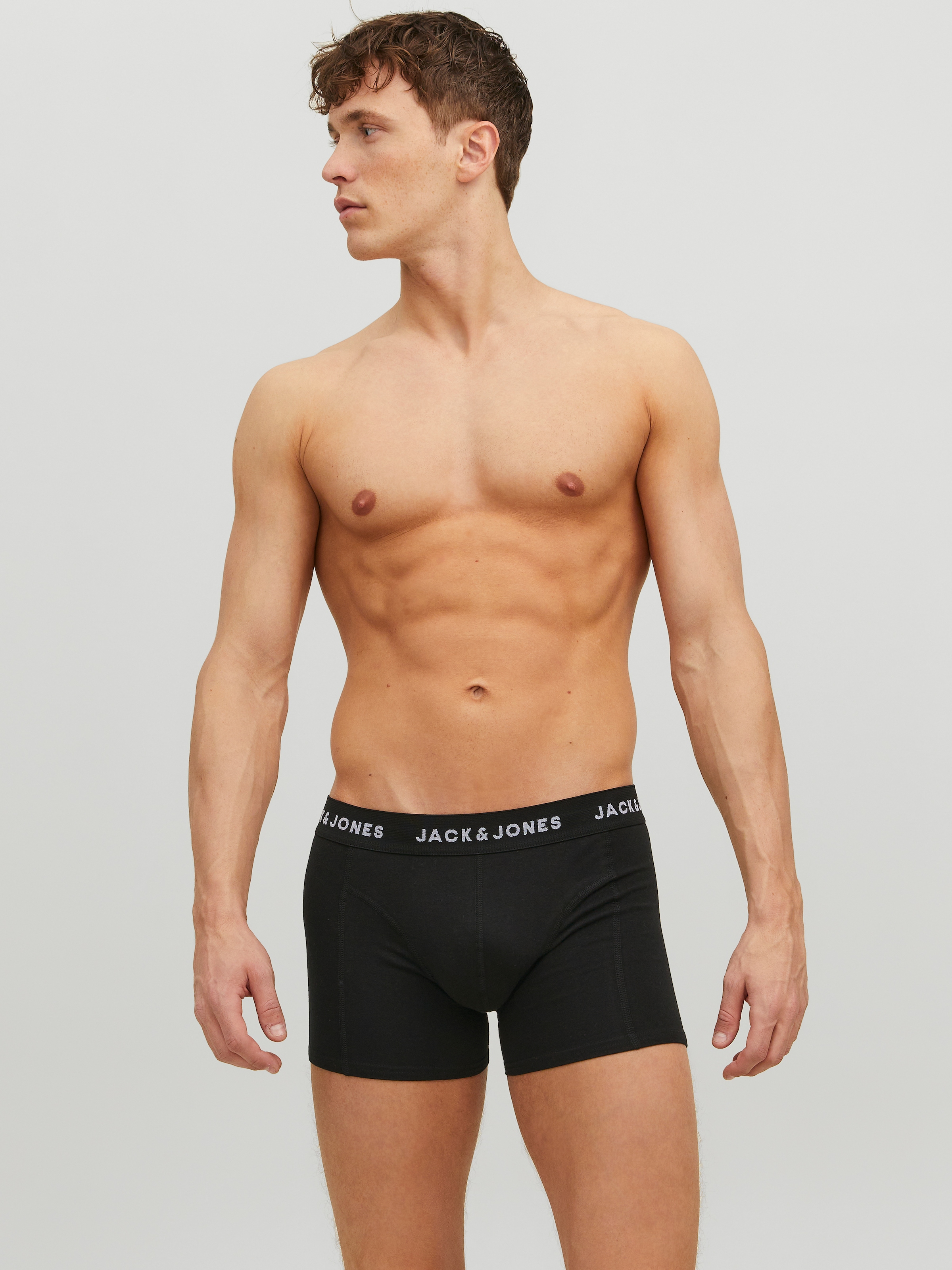 Jack & Jones Boxer »JACHUEY im Fünferpack mit toniger Naht und elastischem Bund« Packung, 5 Stk. unifarben, modisch, eng anliegend, Baumwollmischung