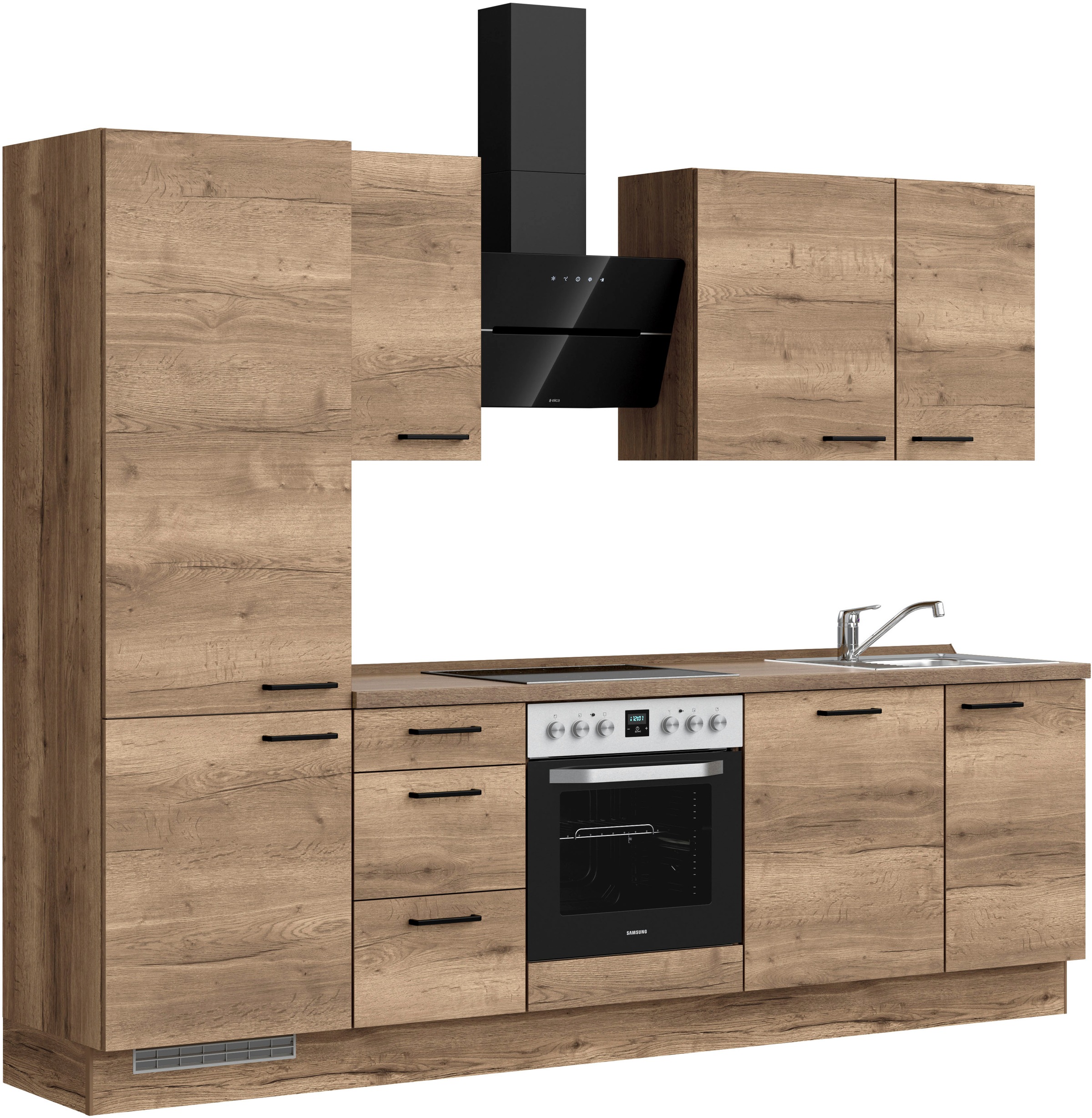 nobilia® Küchenzeile »"Structura II"«, vormontiert, Ausrichtung wählbar, Breite 270 cm, wahlw. mit E-Geräten