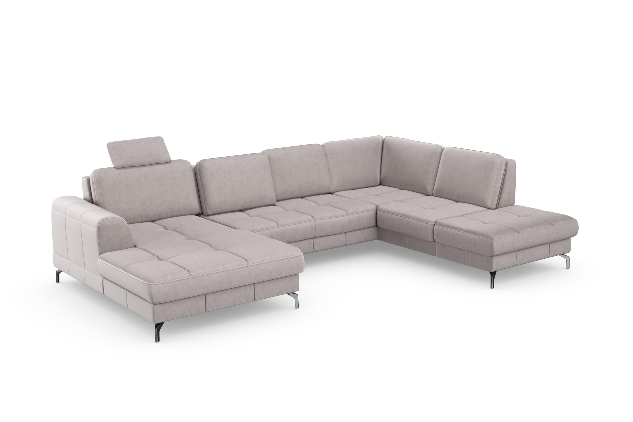 sit&more Wohnlandschaft »Bendigo U-Form«, inklusive Sitztiefenverstellung, Bodenfreiheit 12 cm, in 2 Fußfarben