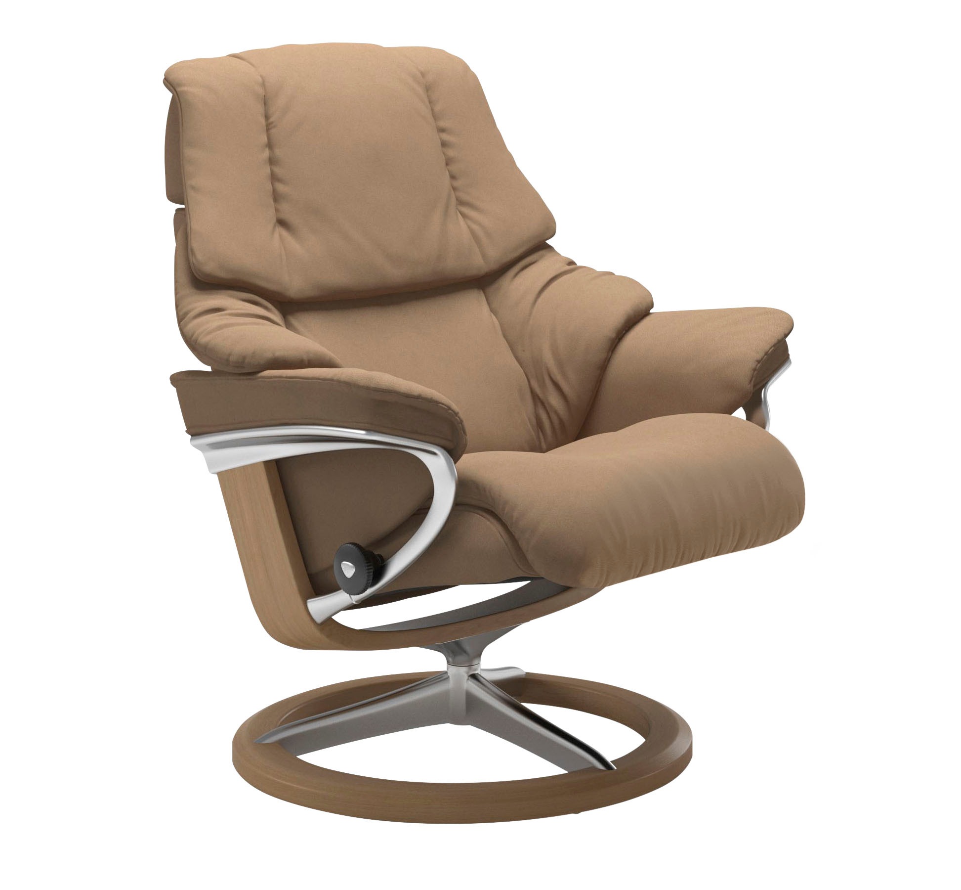Stressless® Relaxsessel »Reno«, (Set, Relaxsessel mit Hocker), mit Hocker, mit Signature Base, Größe S, M & L, Gestell Eiche